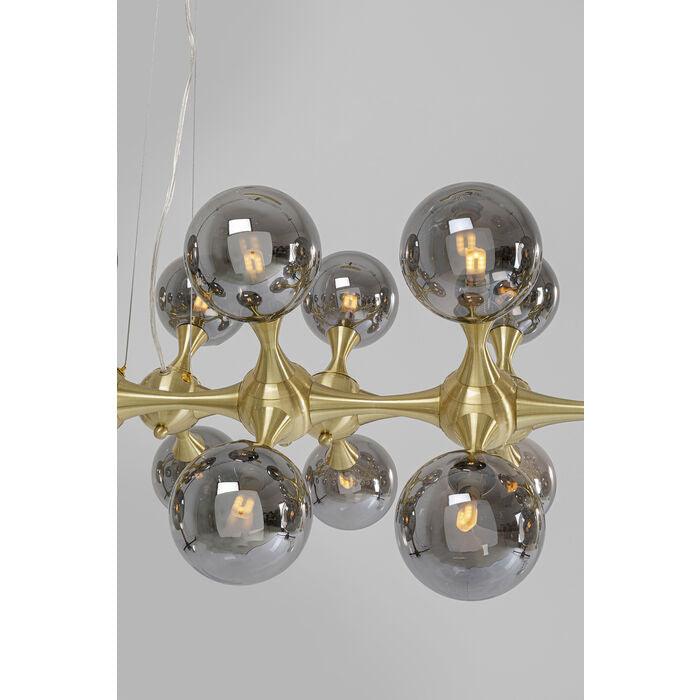 Lampa wisząca ATOMIC BALLS złoty z dymionym szkłem – mosiądz, Kare Design