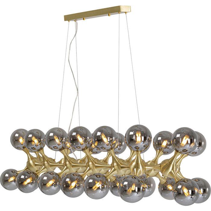 Lampa wisząca ATOMIC BALLS złoty z dymionym szkłem – mosiądz