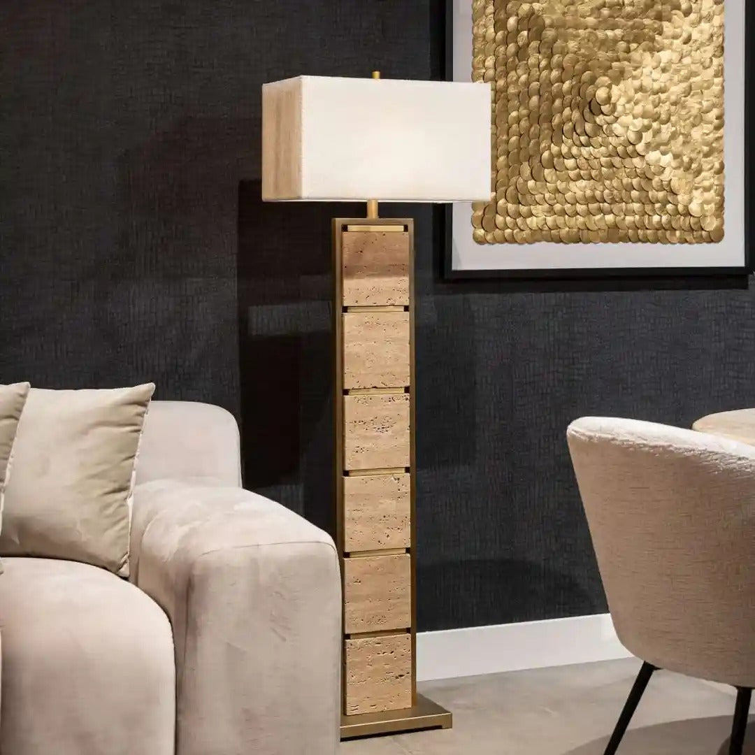 MEYRA floor lamp brown marble