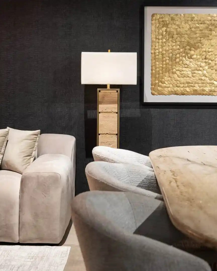 MEYRA floor lamp brown marble