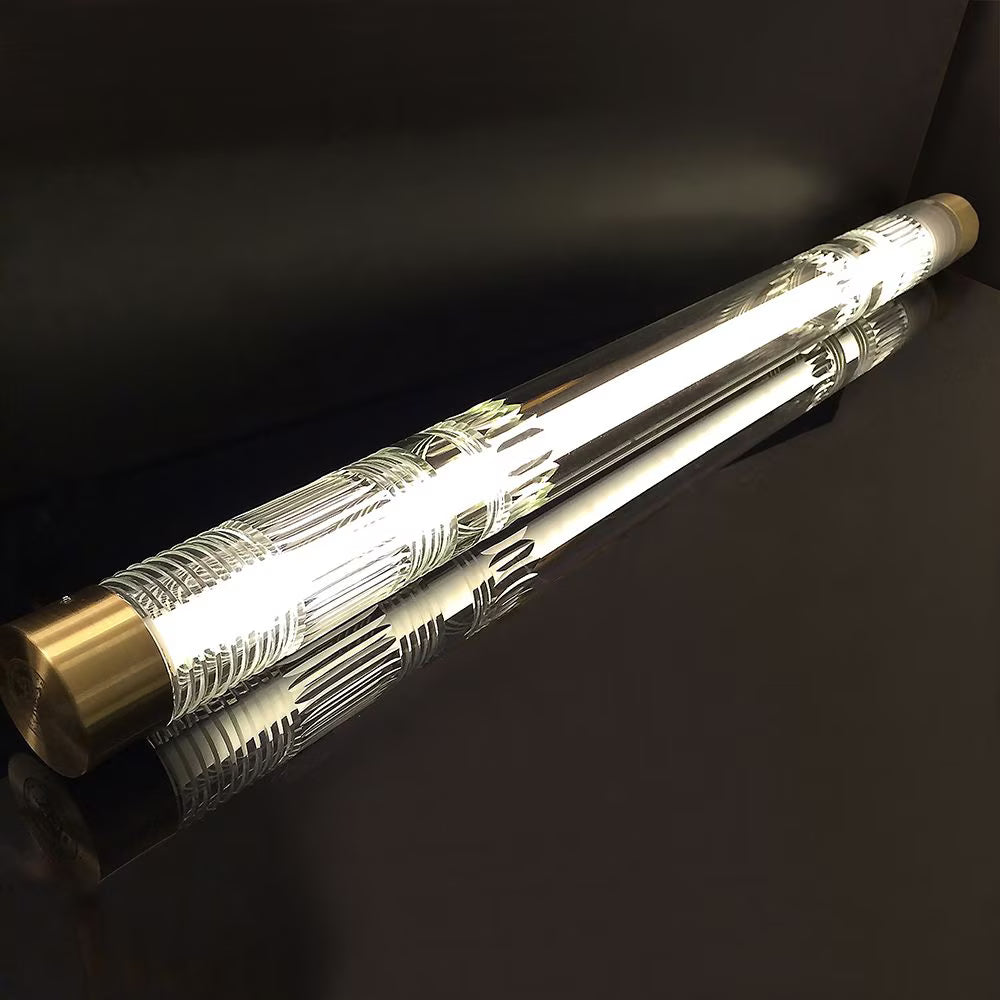 Nástěnné svítidlo CRYSTAL TUBE z křišťálového skla s mosazným povrchem