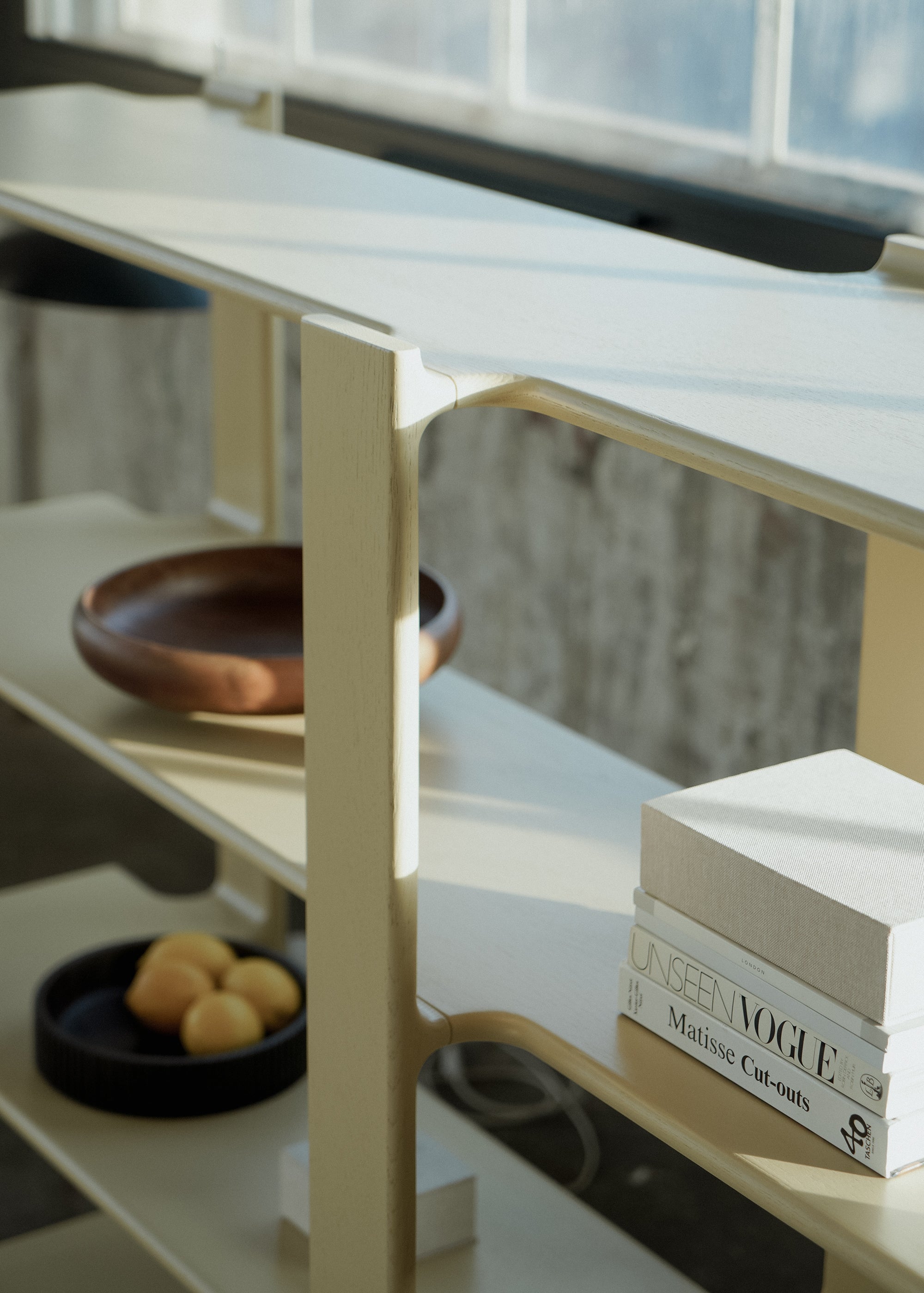 Regál LIGO DUO růžové dubové dřevo