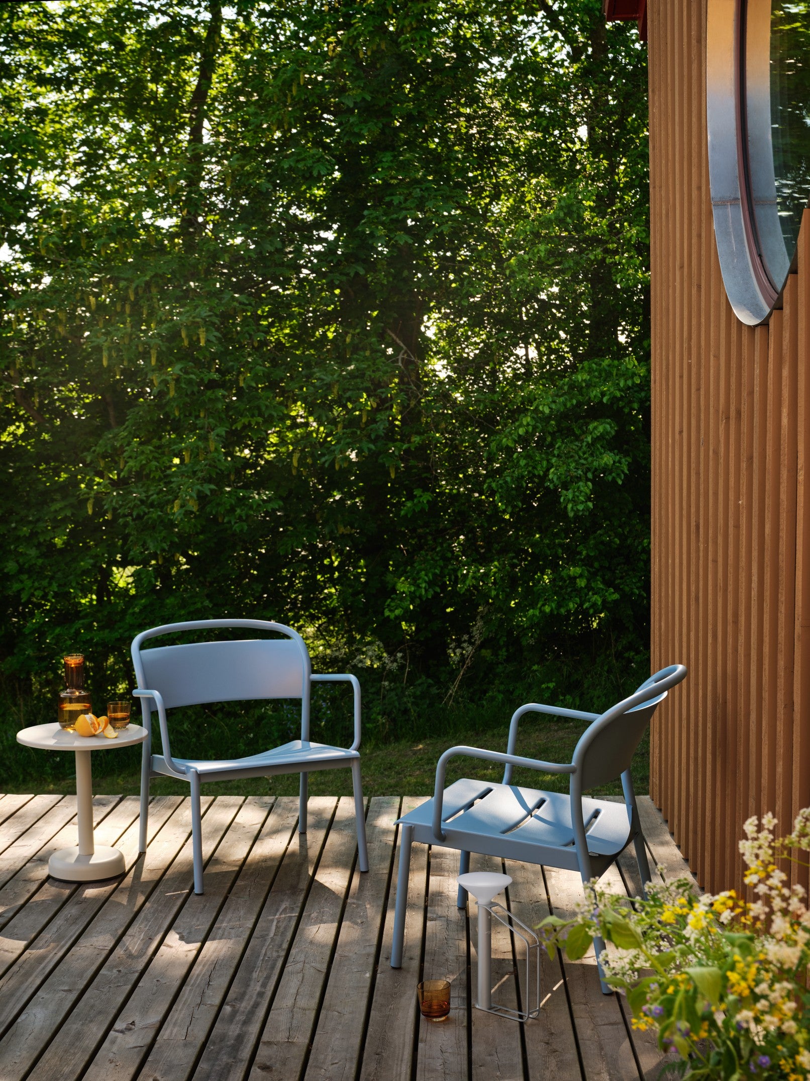 Outdoor Side Table LINEAR Gray Steel