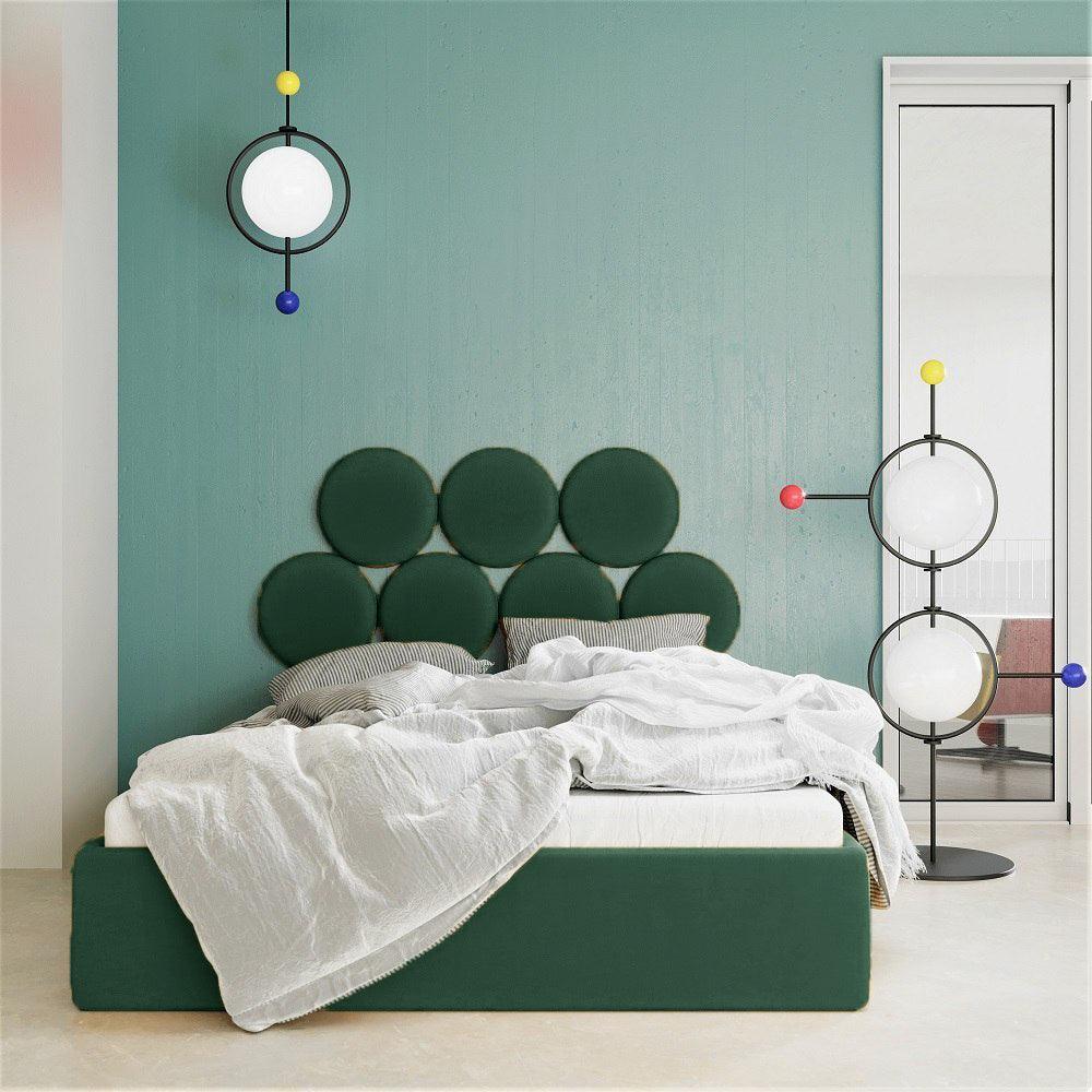 Łóżko tapicerowane BALL ciemnozielony Happy Barok    Eye on Design