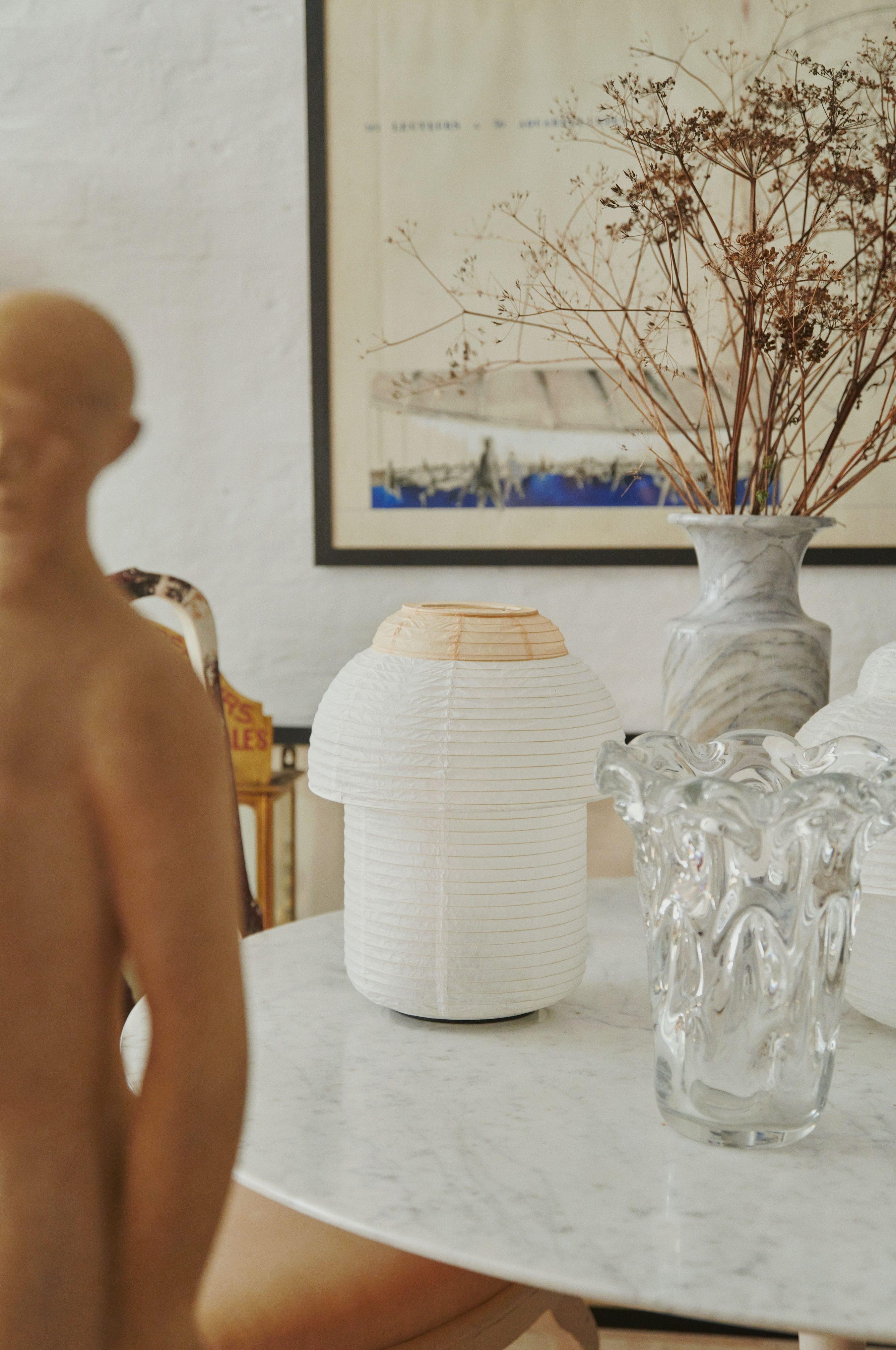 Stolní lampa PAPIER DOUBLE bílá se žlutou