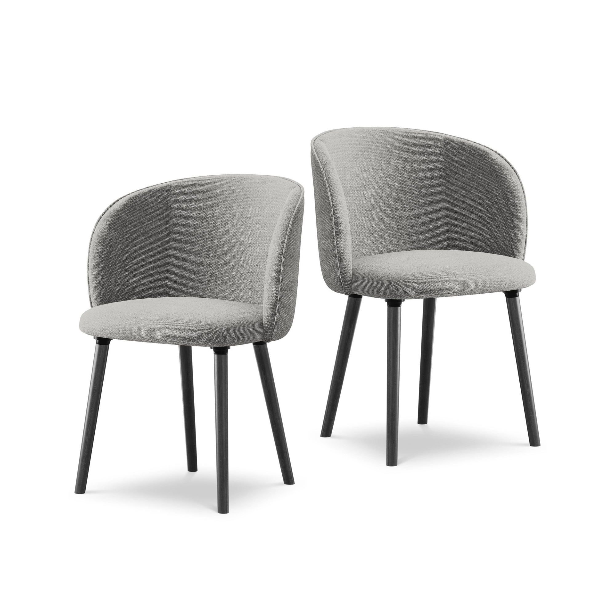 MAIA Chair in Light Gray Boucle with Black Oak Base