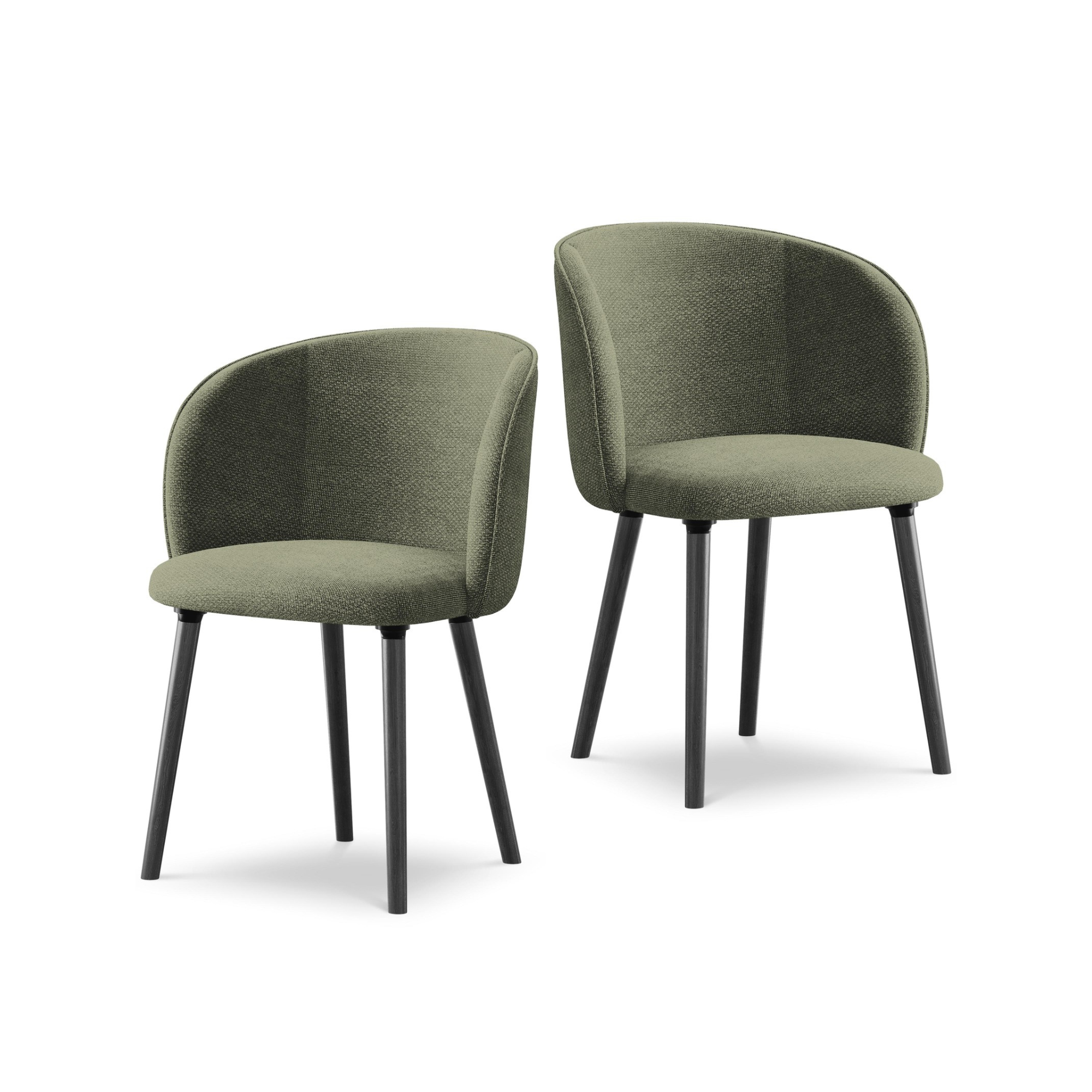 MAIA Chair in Olive Boucle with Black Oak Base