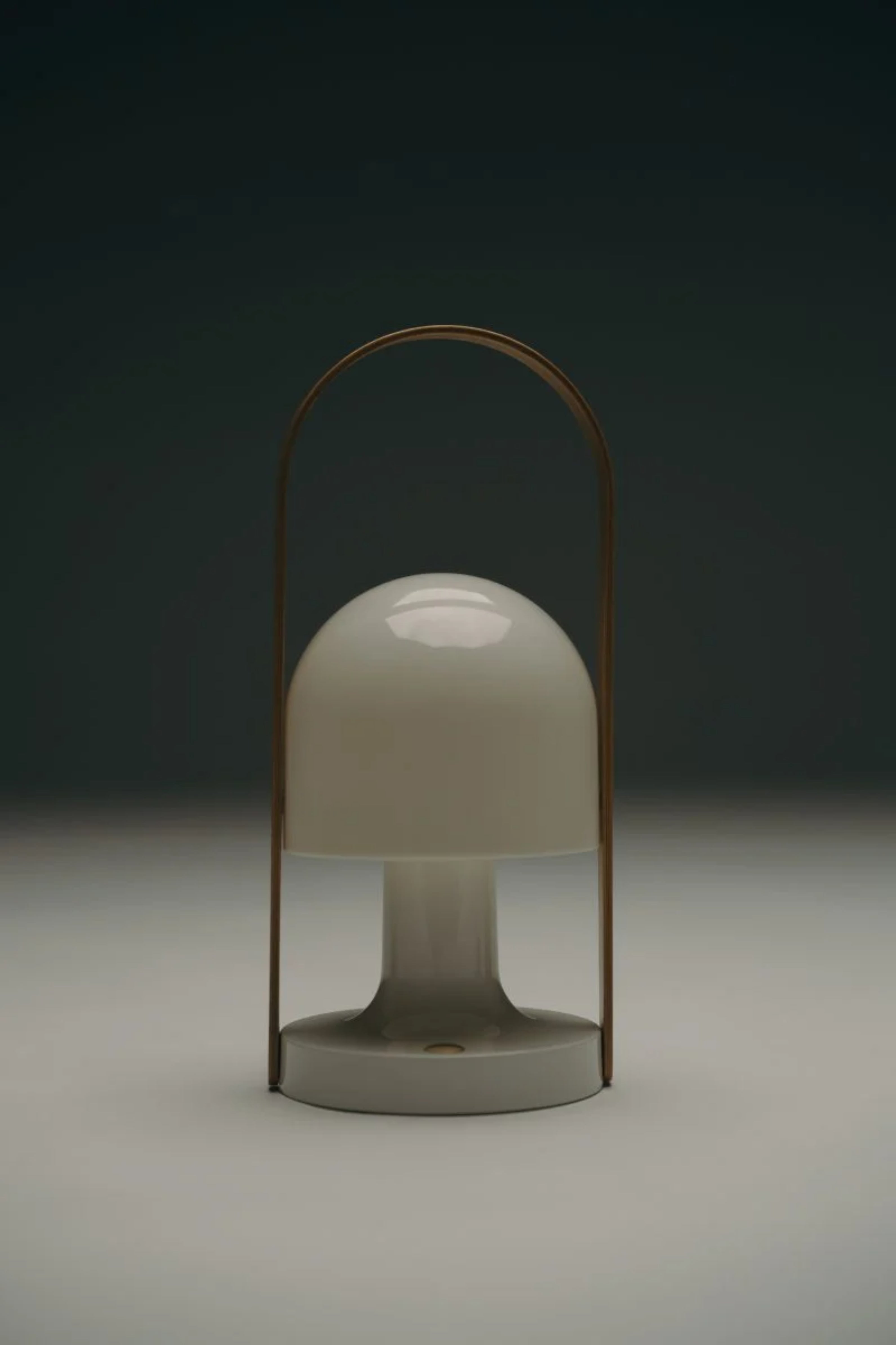 Přenosná lampa FOLLOWME bílá s hnědým detailem