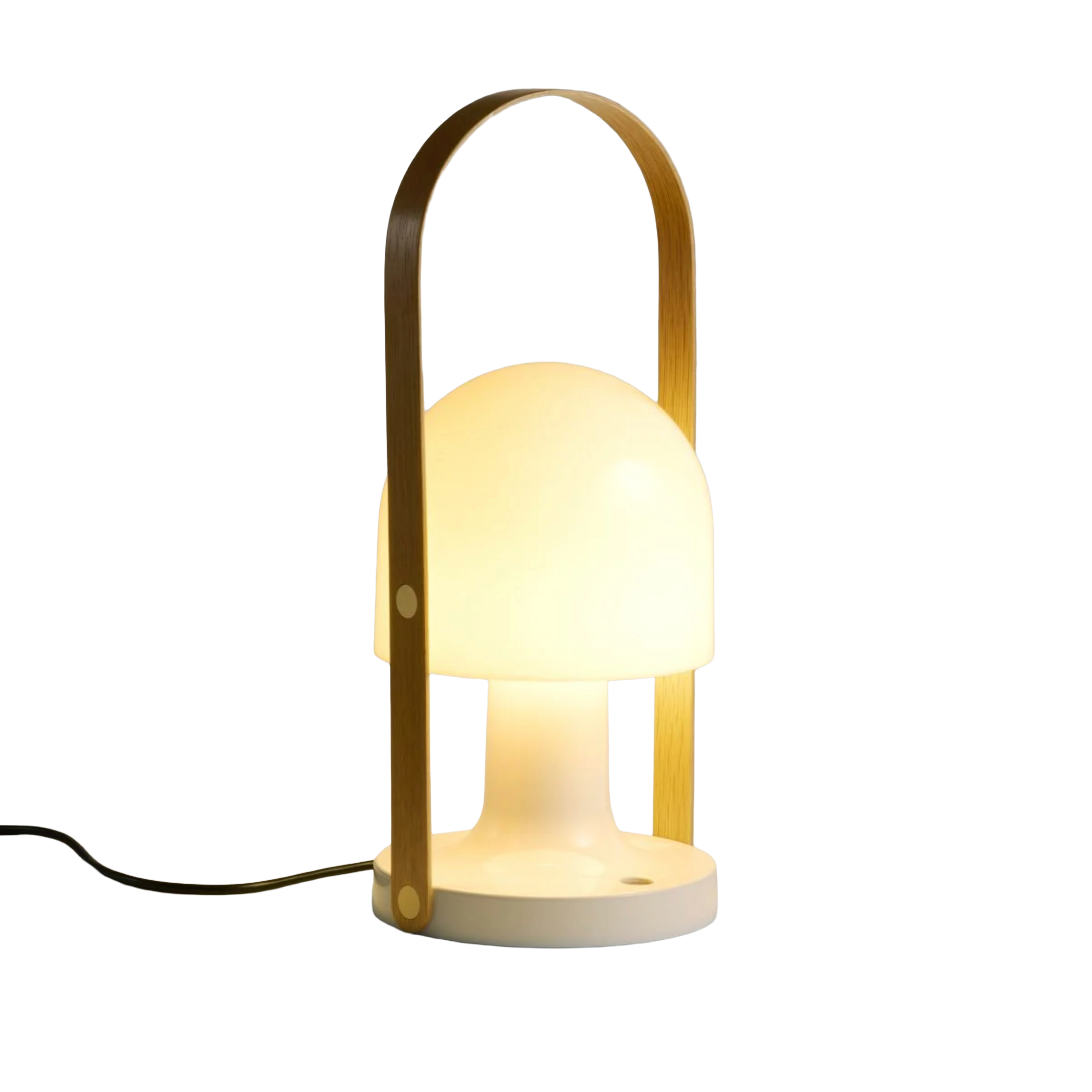 Stolní lampa FOLLOWME PLUS bílá s hnědou