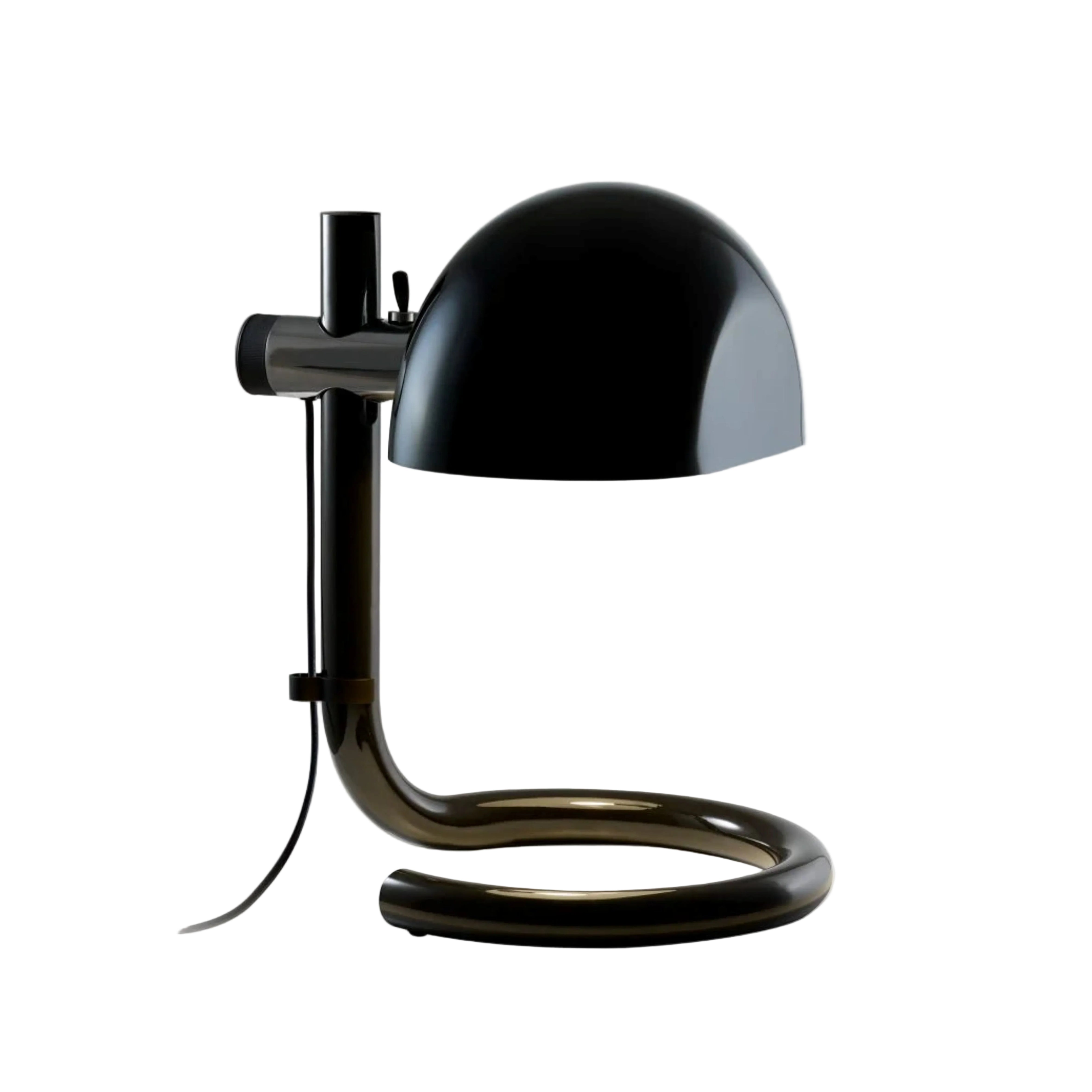 Lampa stołowa LAURO czarny klosz z ciemnobrązową podstawą