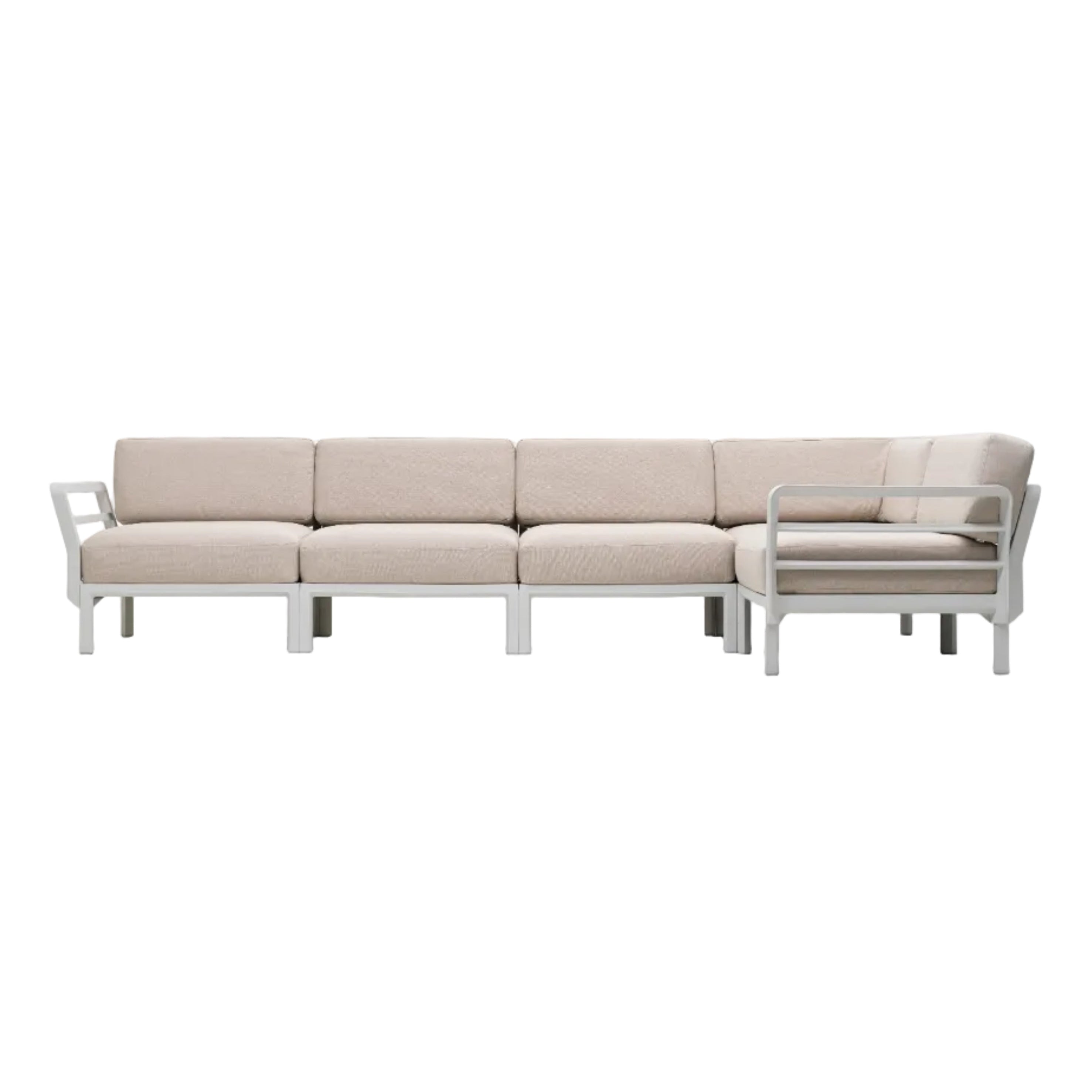 MAXIMO 5 Pearl Outdoor Modular Corner Sofa with Chalk Base