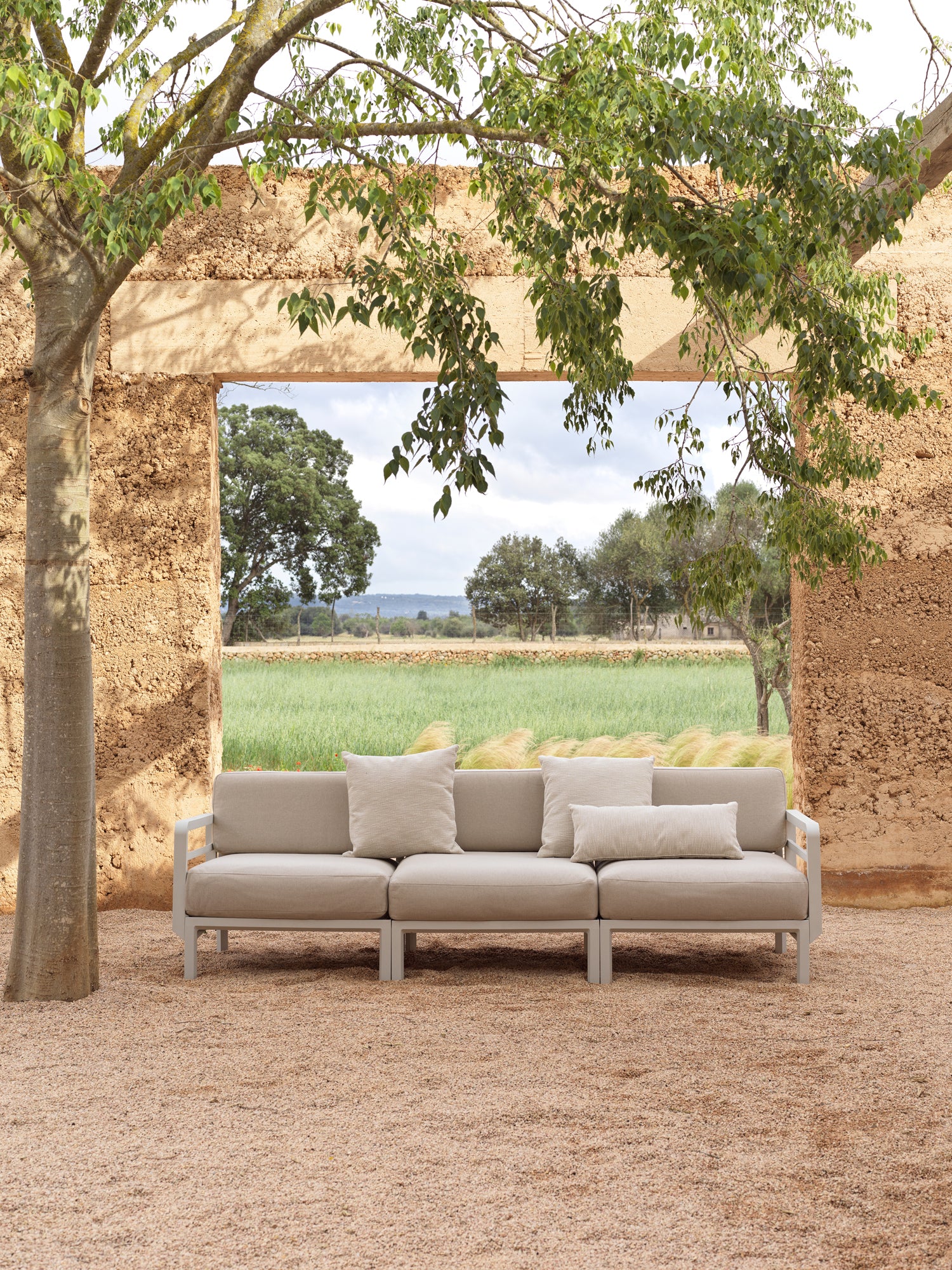 MAXIMO 5 Pearl Outdoor Modular Corner Sofa with Chalk Base