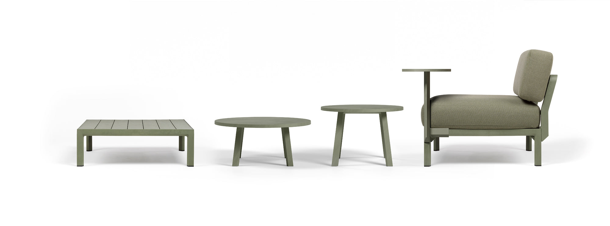 Kulatý venkovní boční stolek MAXIMO křídový