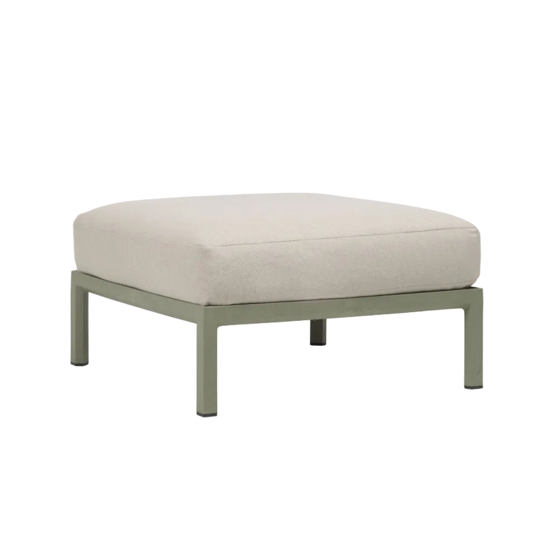 MAXIMO Outdoor Pearl Pouf with Green Base