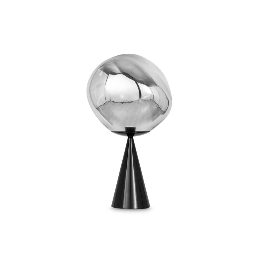 Melt Silver table lamp with a black base