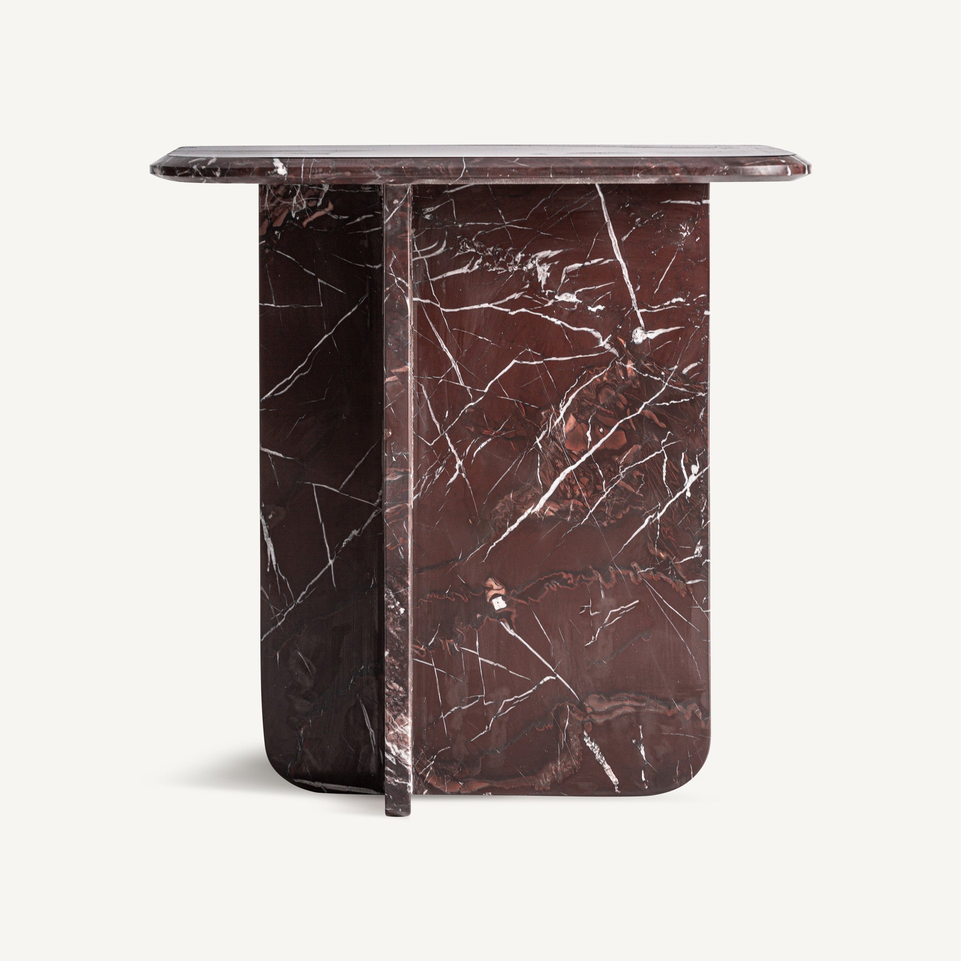 Boční stolek BOURG burgundový mramor