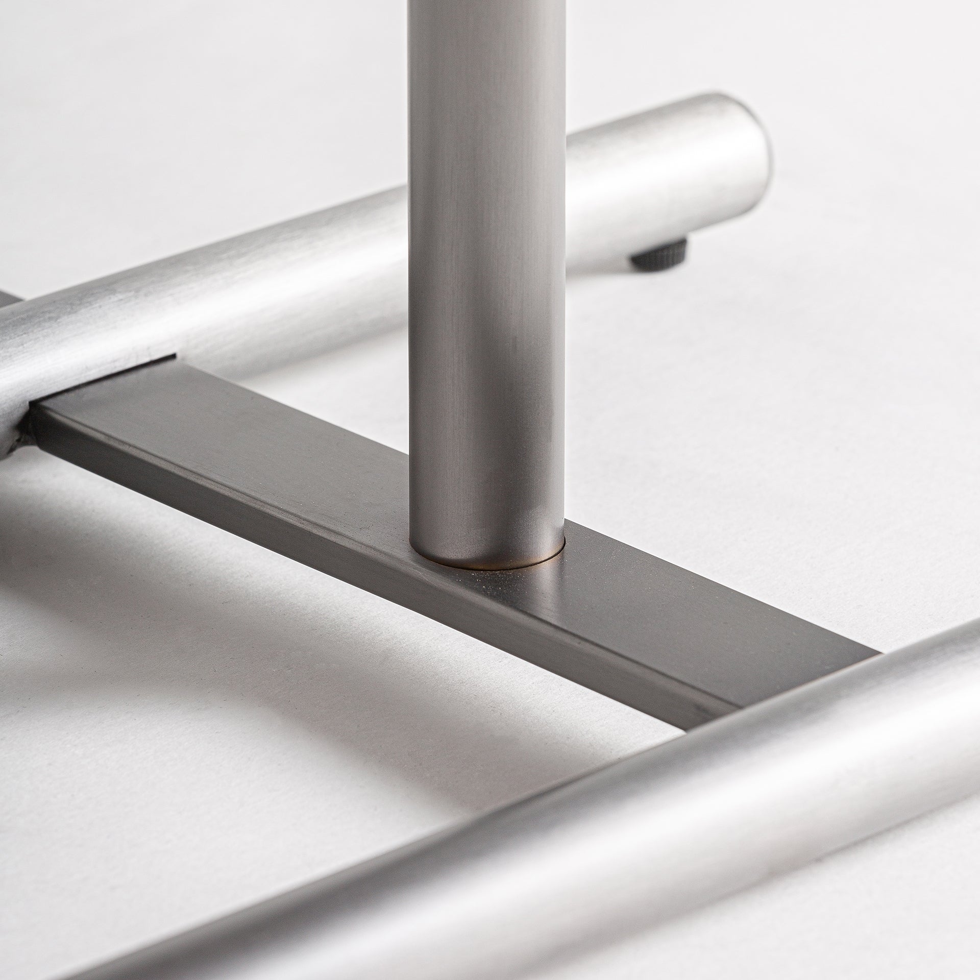 GEISINGEN Side Table in Brown Eco-Leather with Steel Base