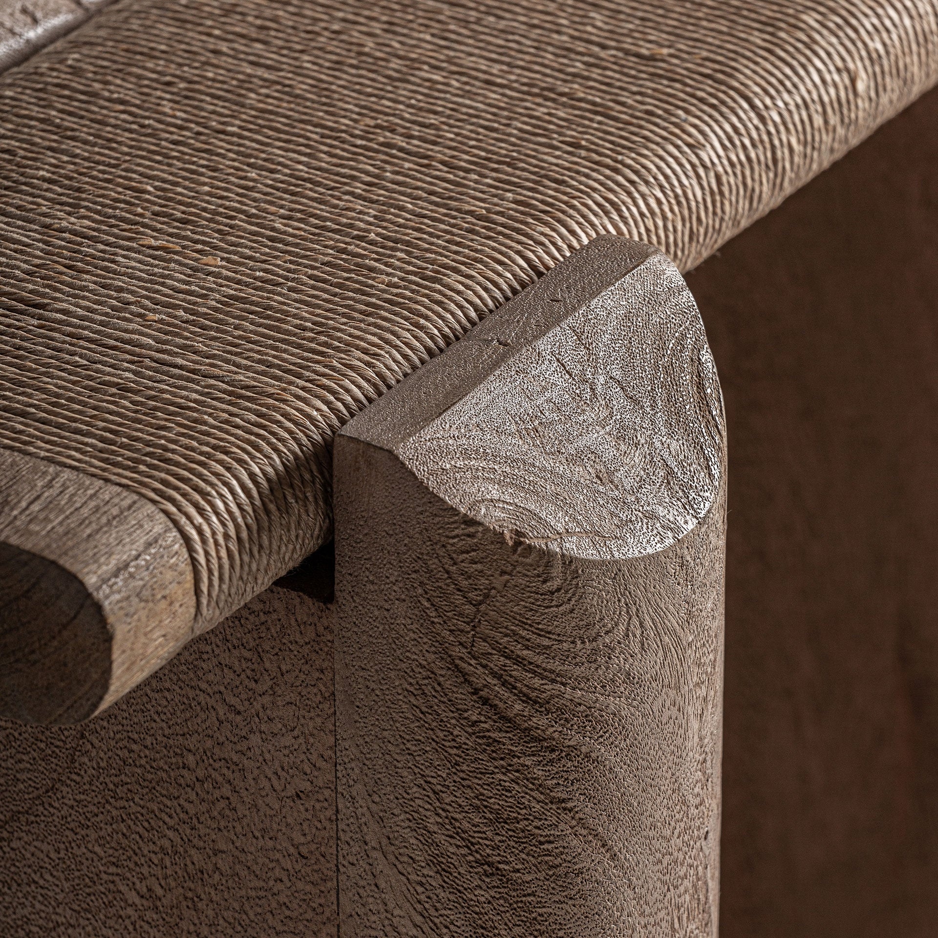 JACQUARD Side Table in Mango Wood with Marble
