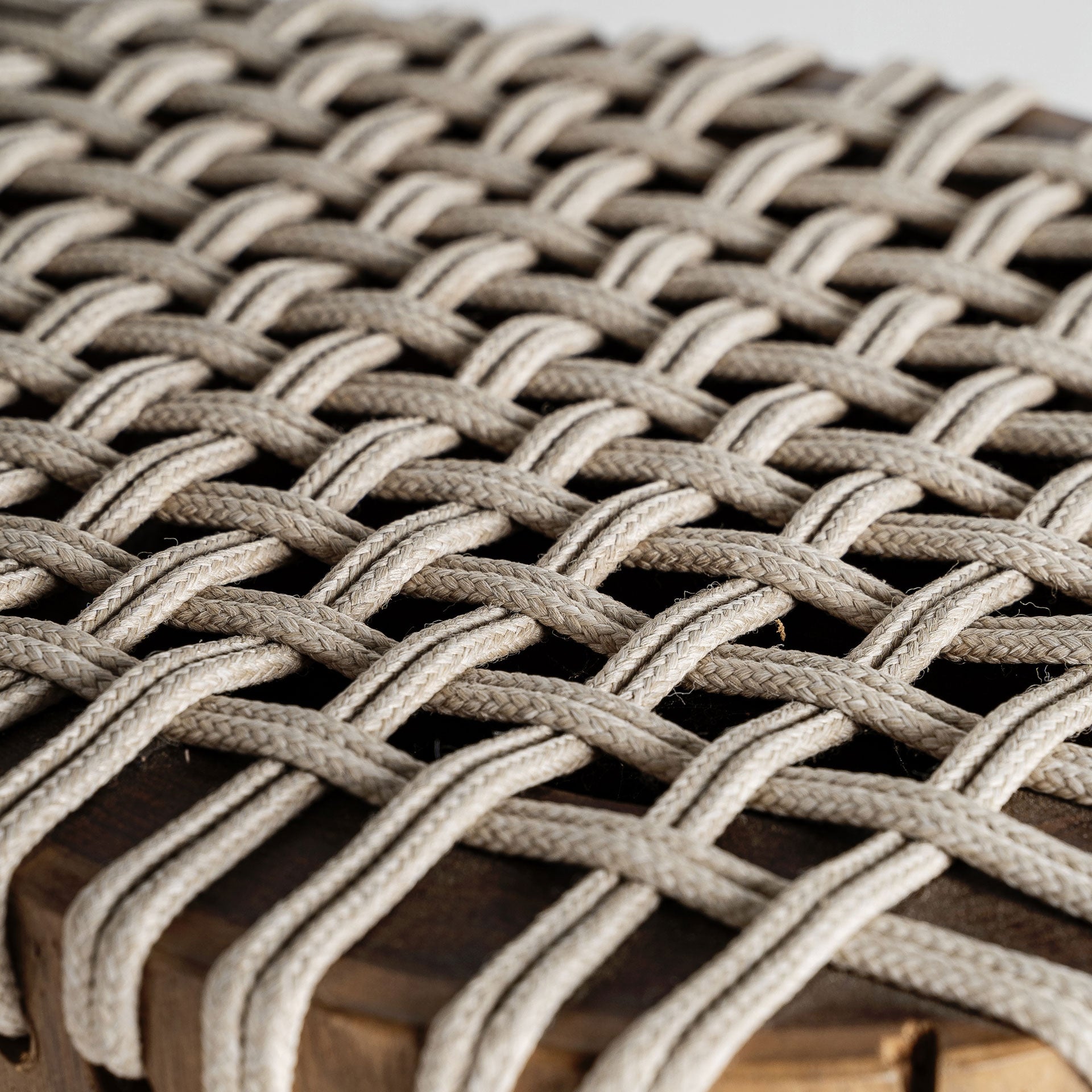 OBERNAI Side Table Suar Wood with Beige Rope