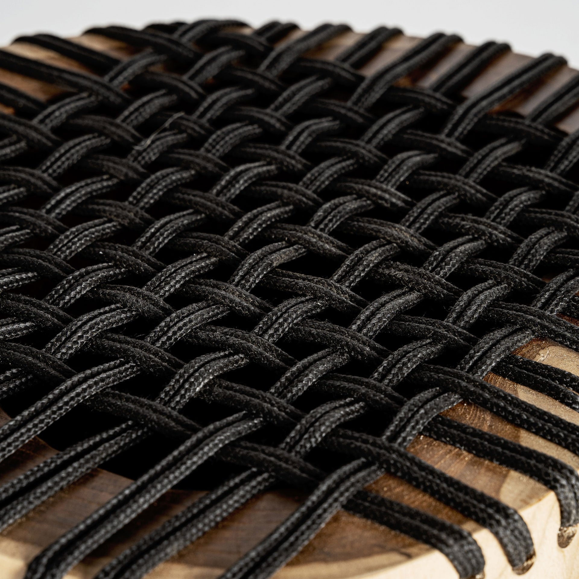 OBERNAI Side Table Suar Wood with Black Rope