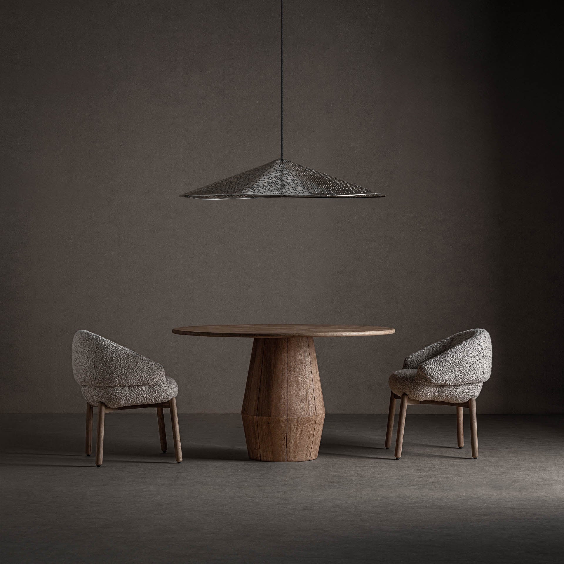 Kulatý stůl JACQUARD z mangového dřeva