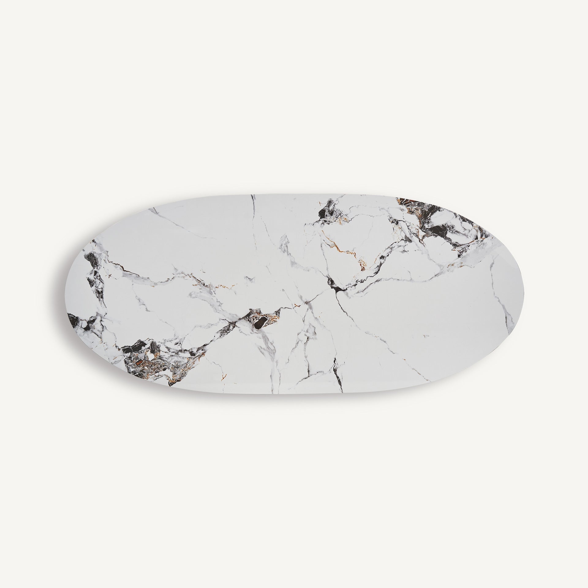 Stůl LAGGAN porcelánový s hnědou základnou