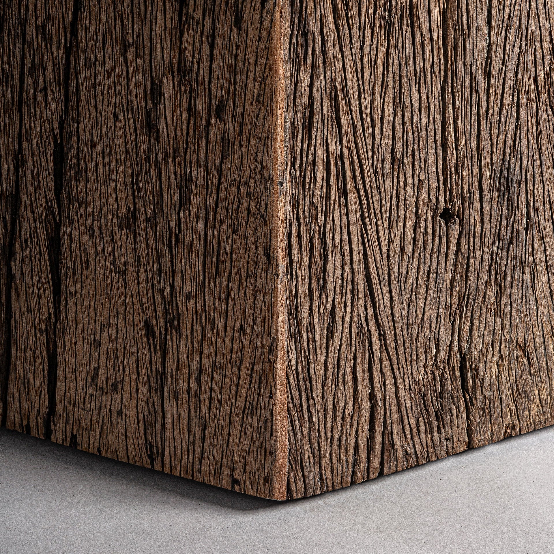 Round Table WALDING Recycled Wood with Marble Top