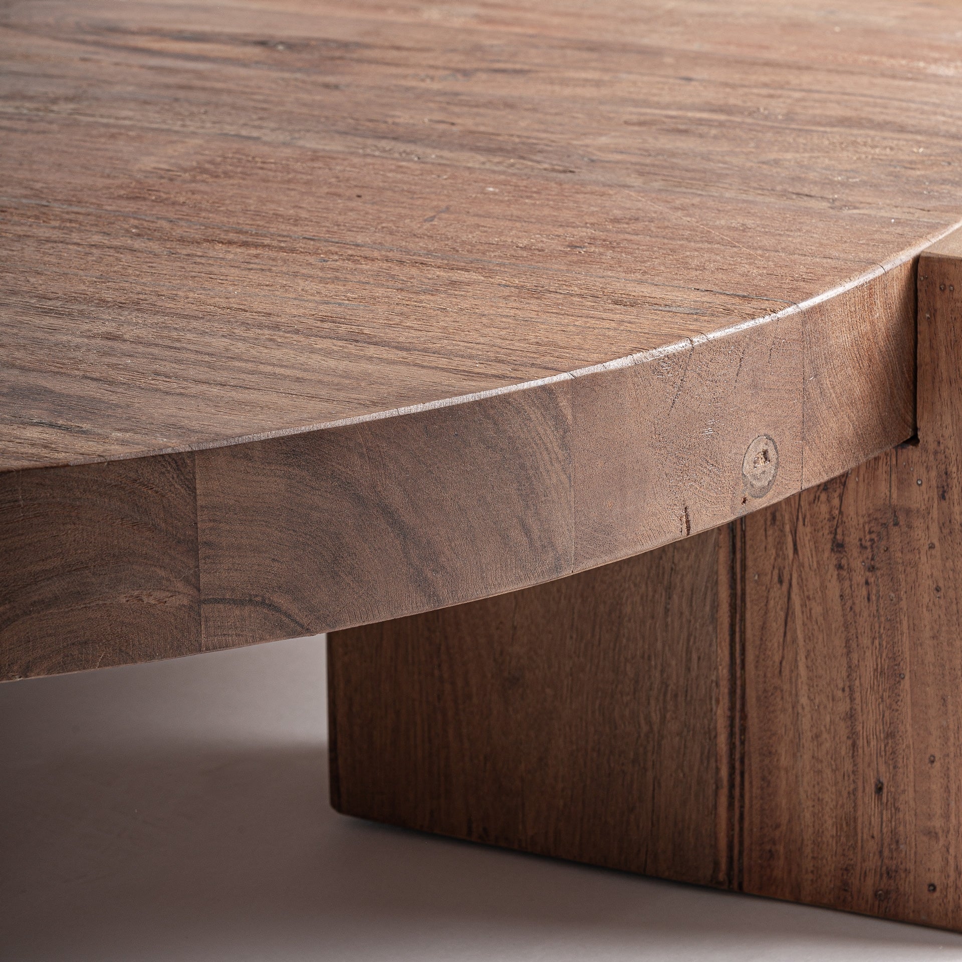 Round Coffee Table BRUTALIST Recycled Wood