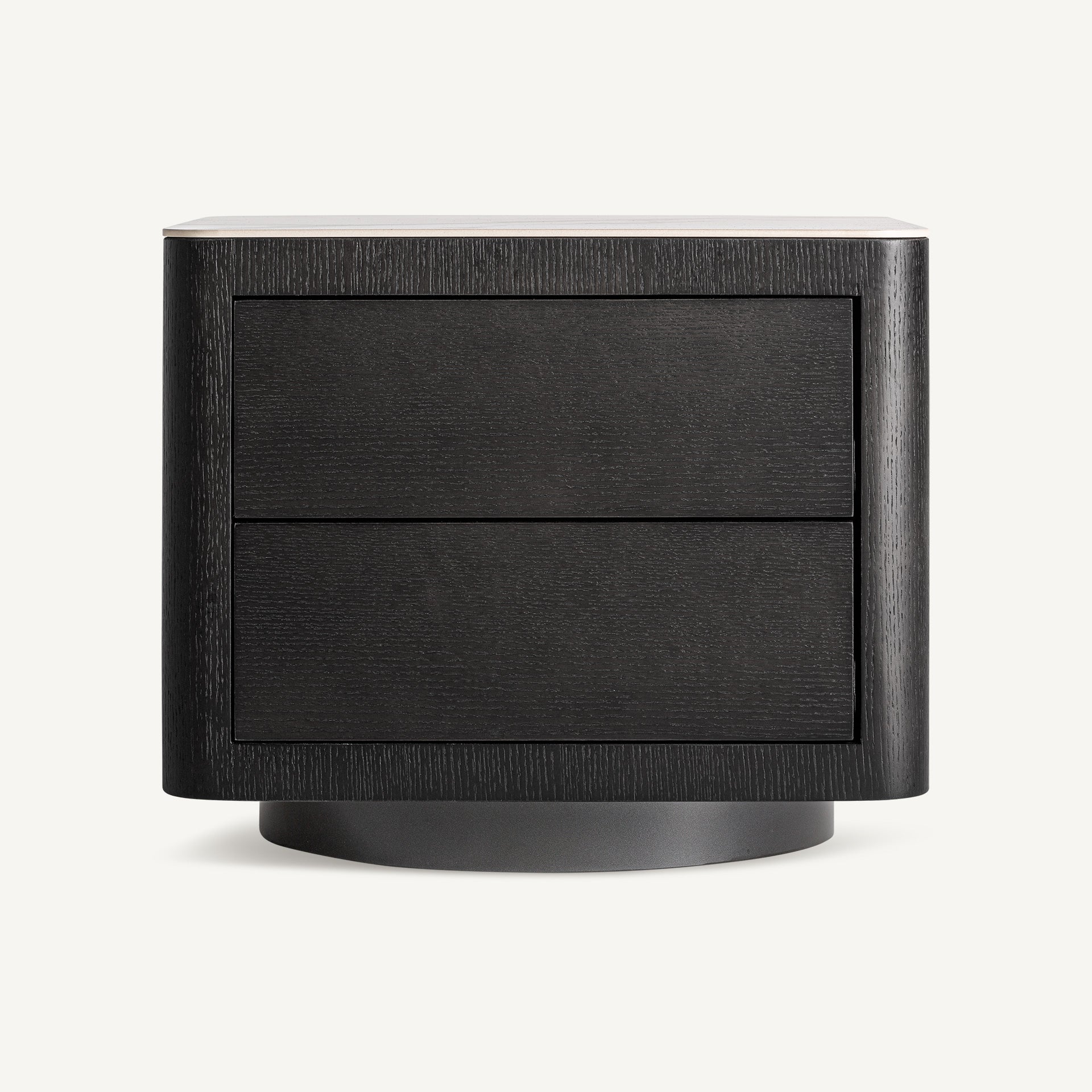 WHOLEN Nightstand Black with White Top