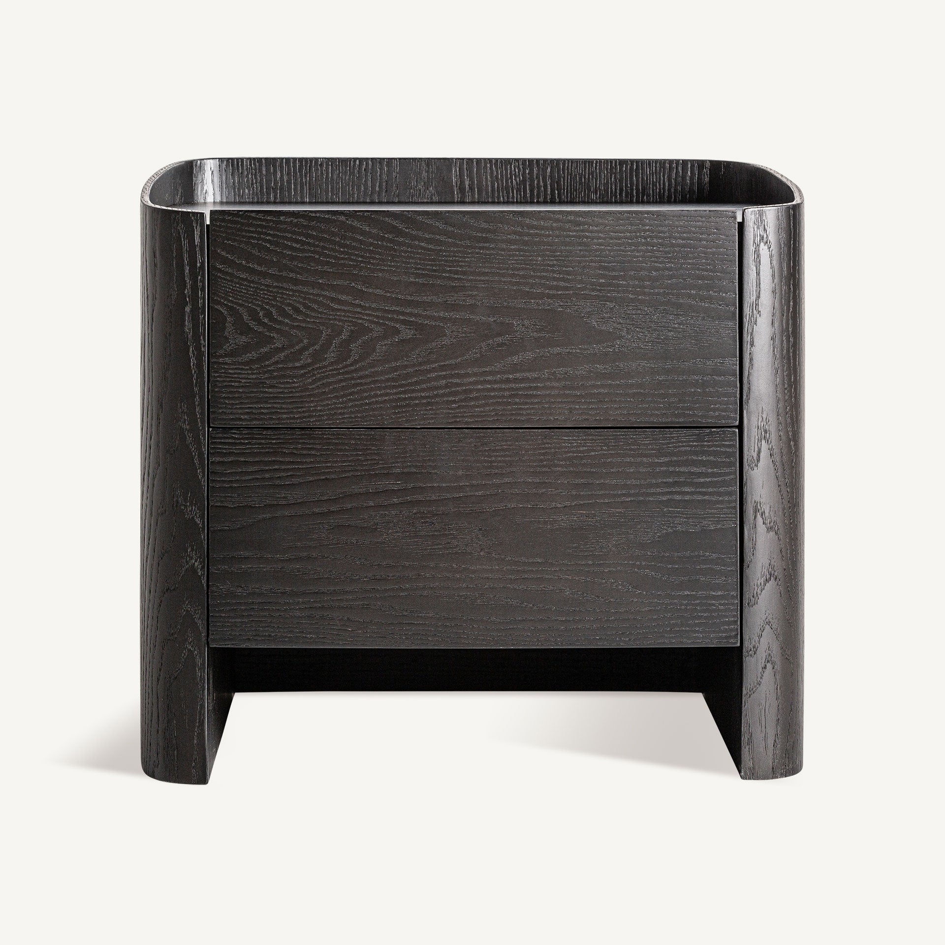 Szafka nocna WOLFACH czarny fornir dębowy – styl art déco