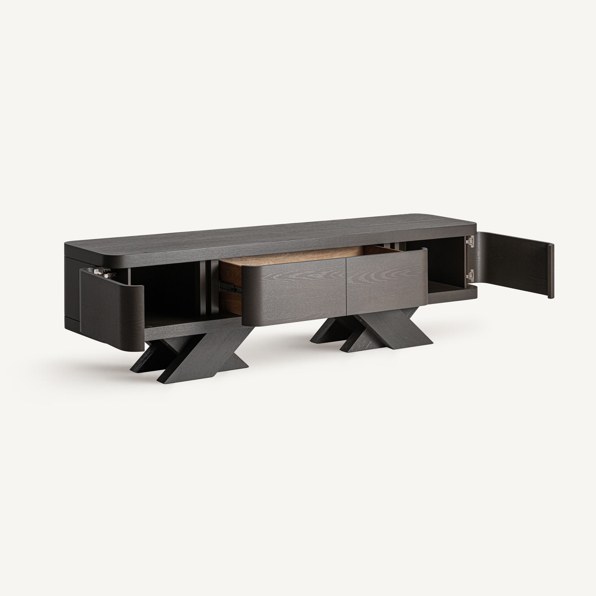 RIZE TV Cabinet Dark Oak Wood