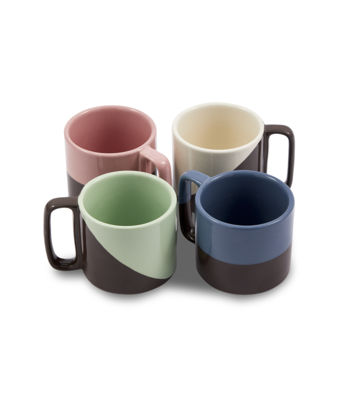 Sada hrnků STACKING barevná s tmavě šedou