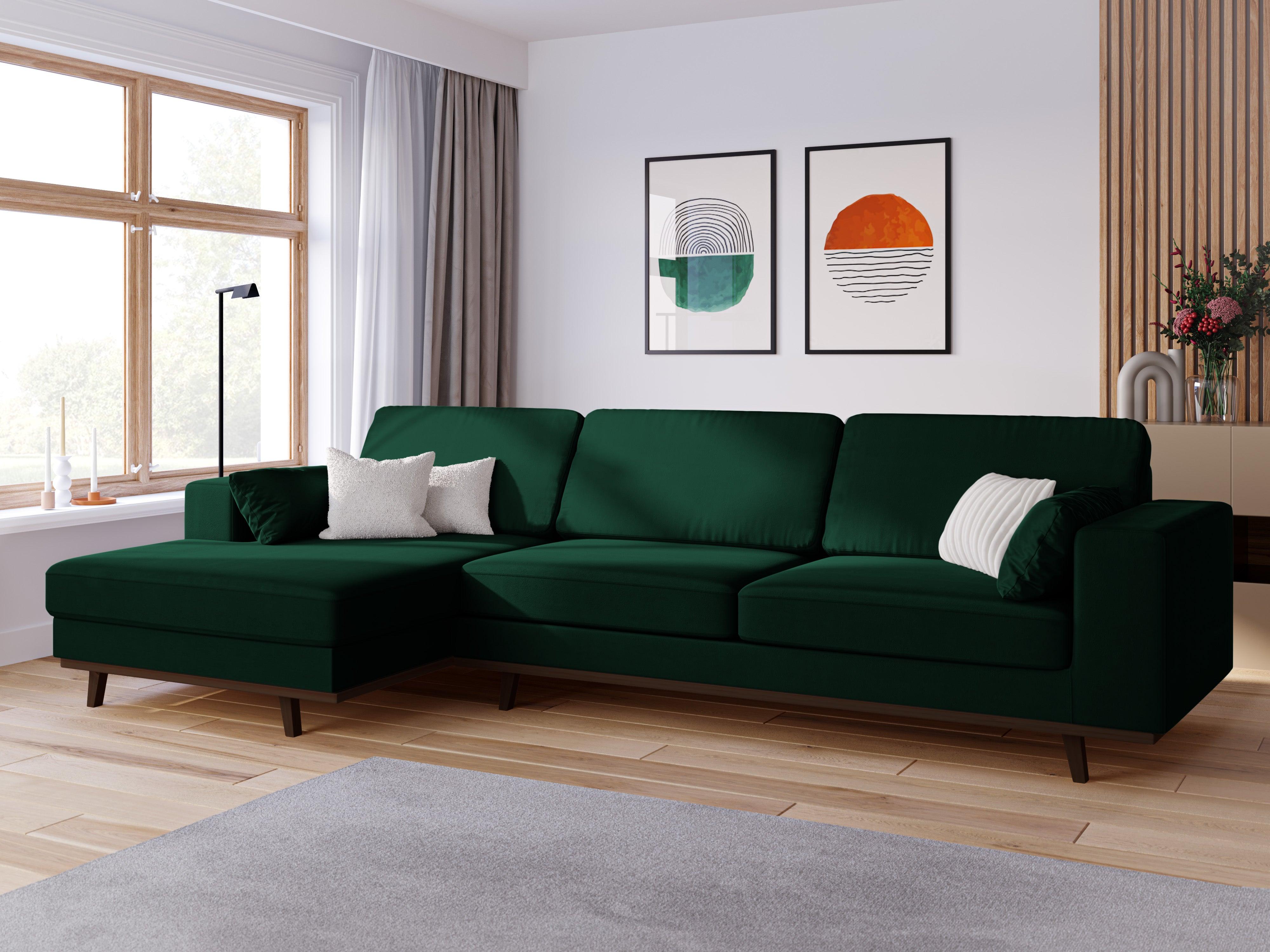 Narożnik aksamitny lewostronny HEBE butelkowa zieleń Mazzini Sofas    Eye on Design