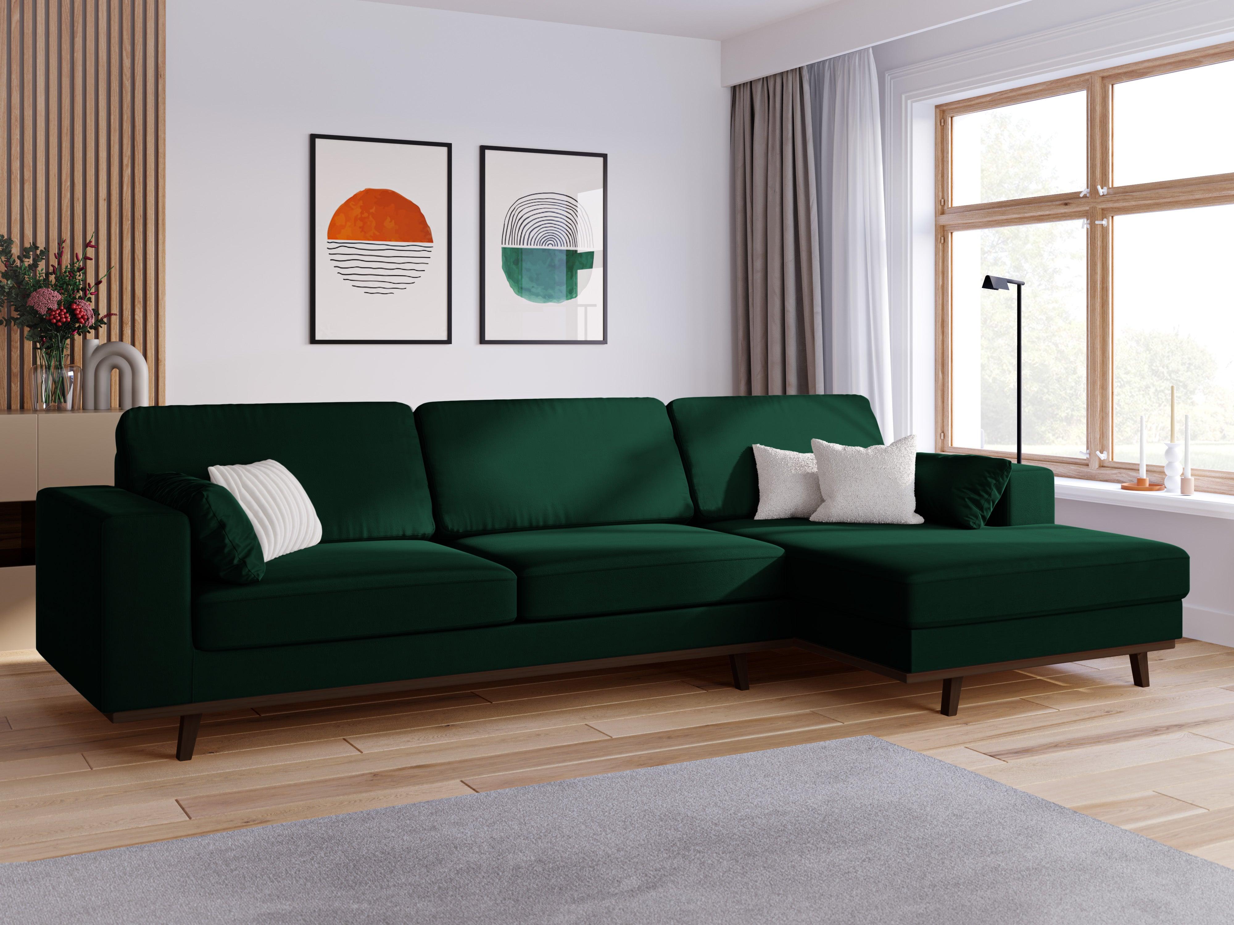 Narożnik aksamitny prawostronny HEBE butelkowa zieleń Mazzini Sofas    Eye on Design