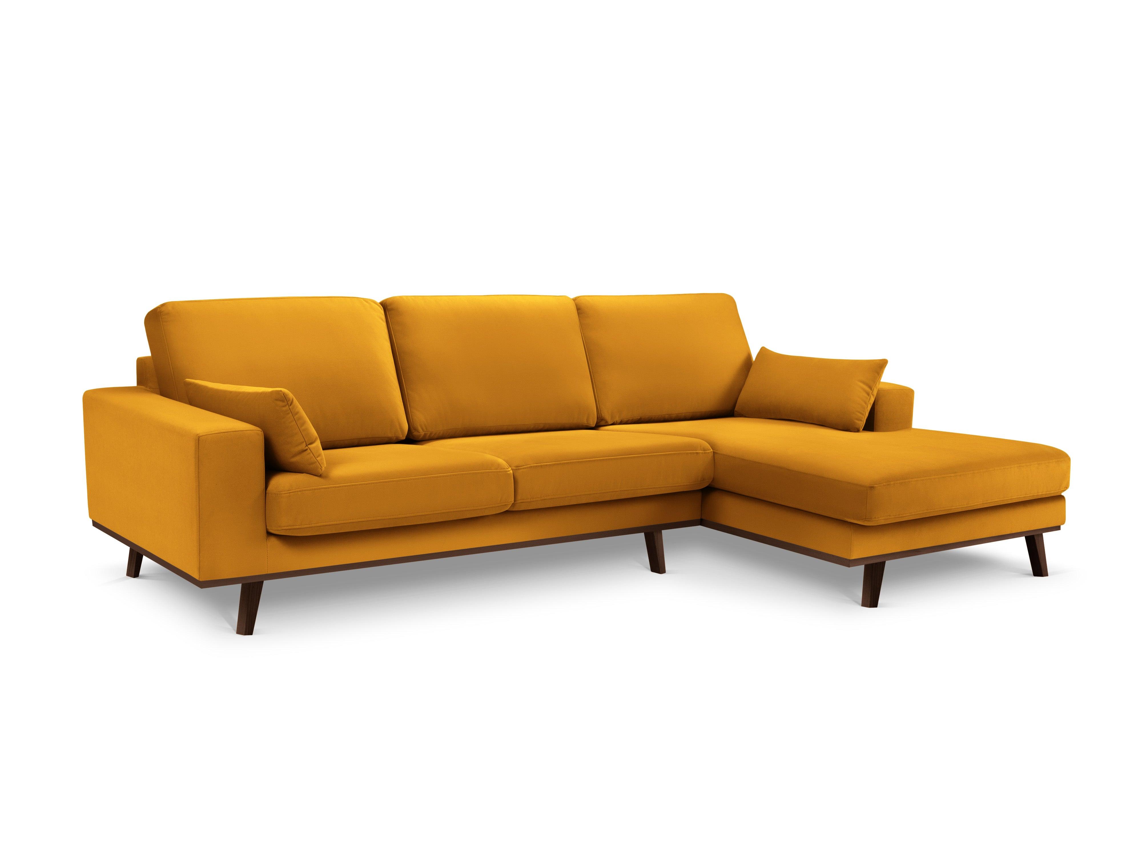 Narożnik aksamitny prawostronny HEBE żółty Mazzini Sofas    Eye on Design