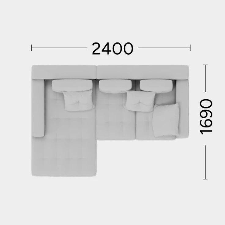 Narożnik lewostronny FLABBY Rosanero 240x169 cm Grupa 0  Eye on Design