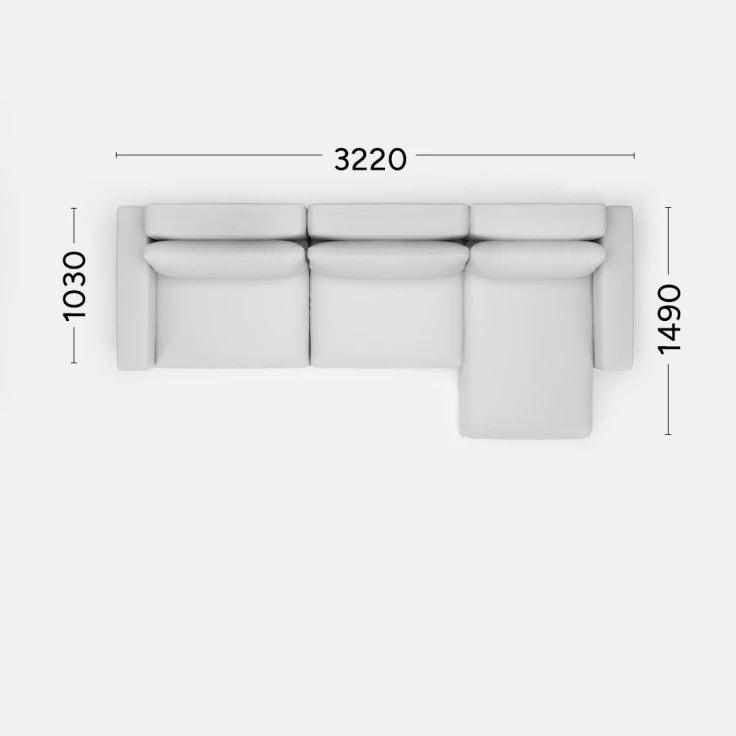 Narożnik lewostronny LENA Rosanero 322x103x149 cm Grupa 0  Eye on Design