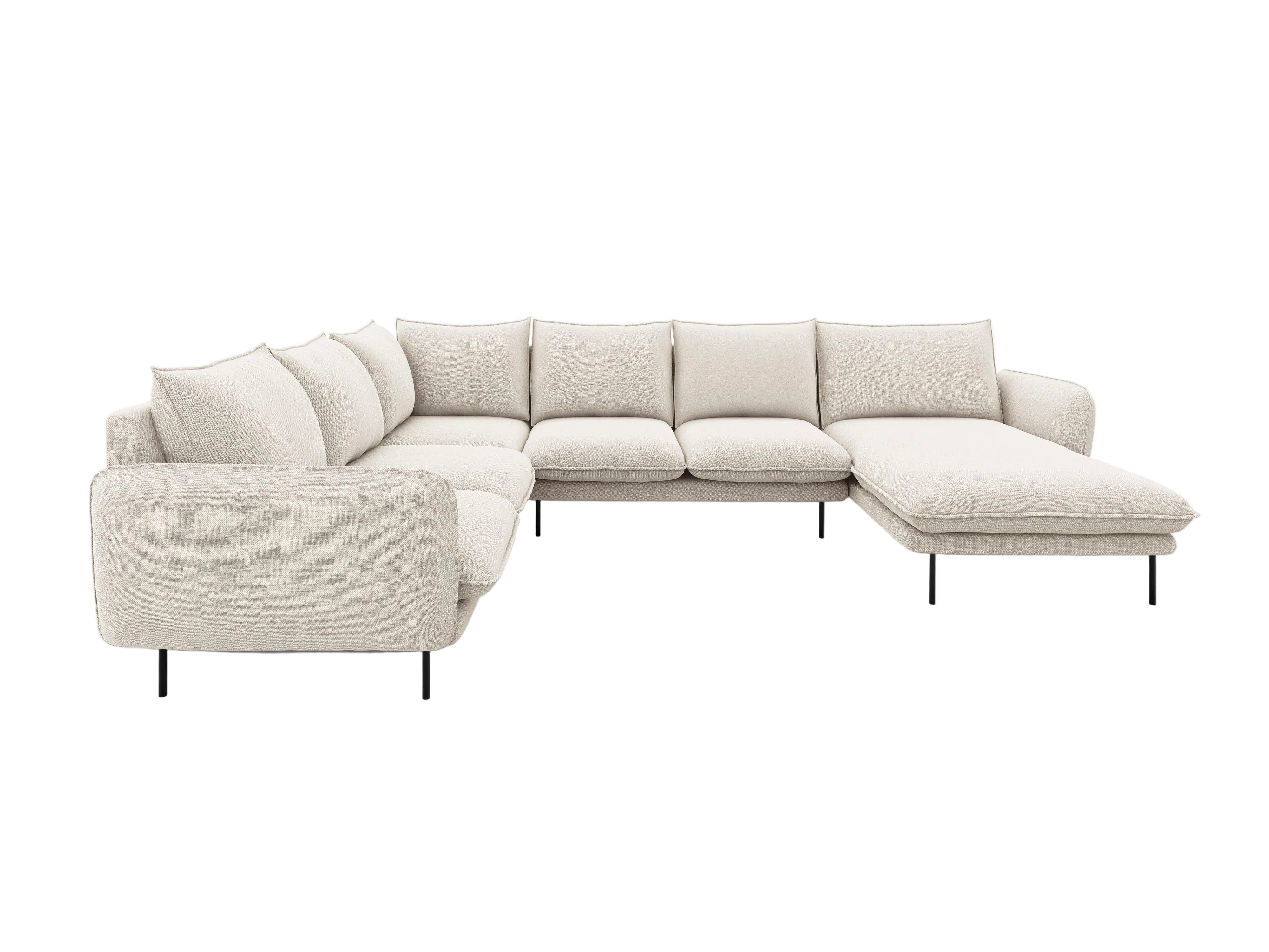 Narożnik lewostronny panoramiczny VIENNA piaskowy z czarną podstawą Cosmopolitan Design    Eye on Design