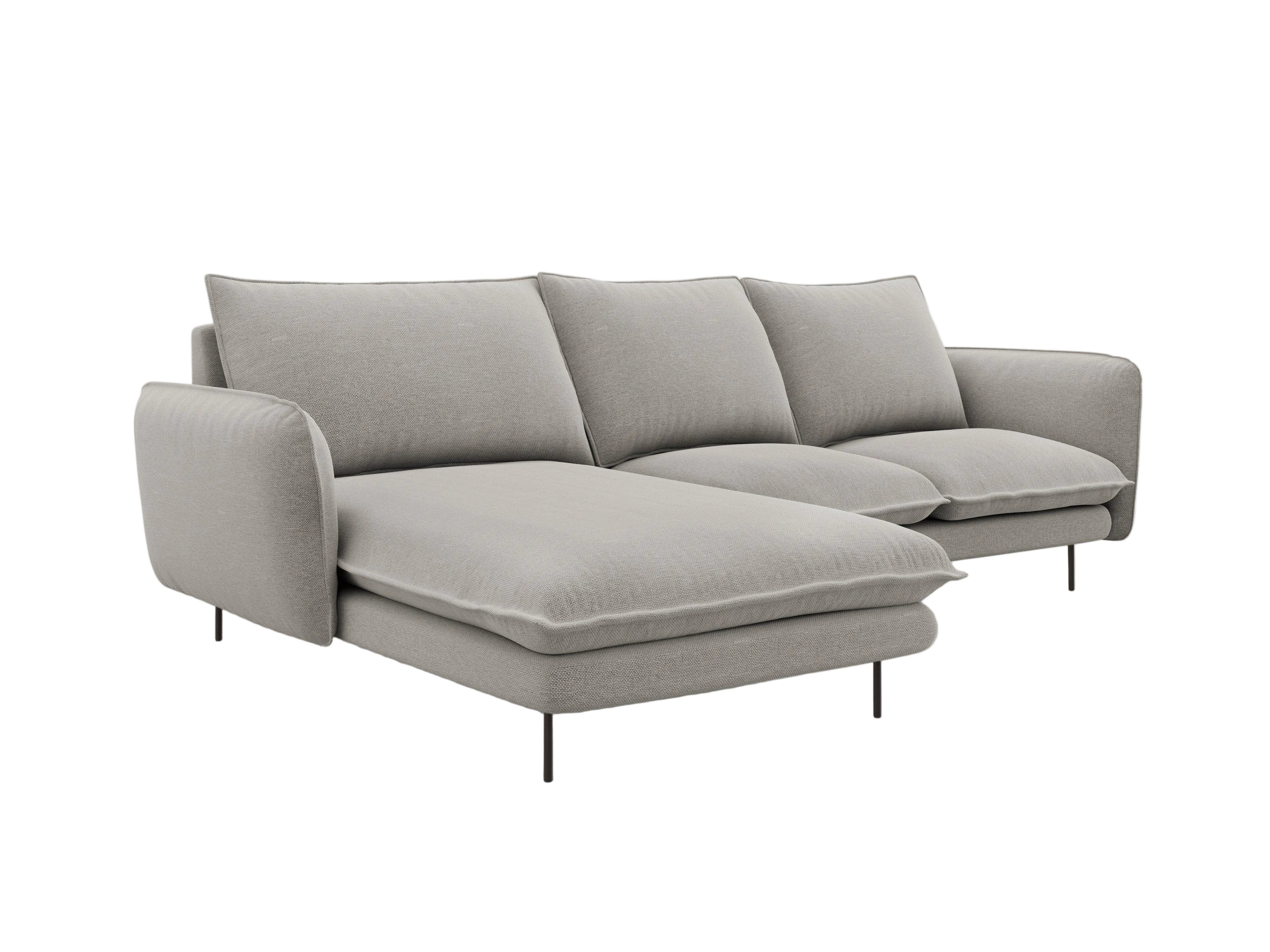 Narożnik lewostronny VIENNA jasnoszary z czarną podstawą Cosmopolitan Design    Eye on Design