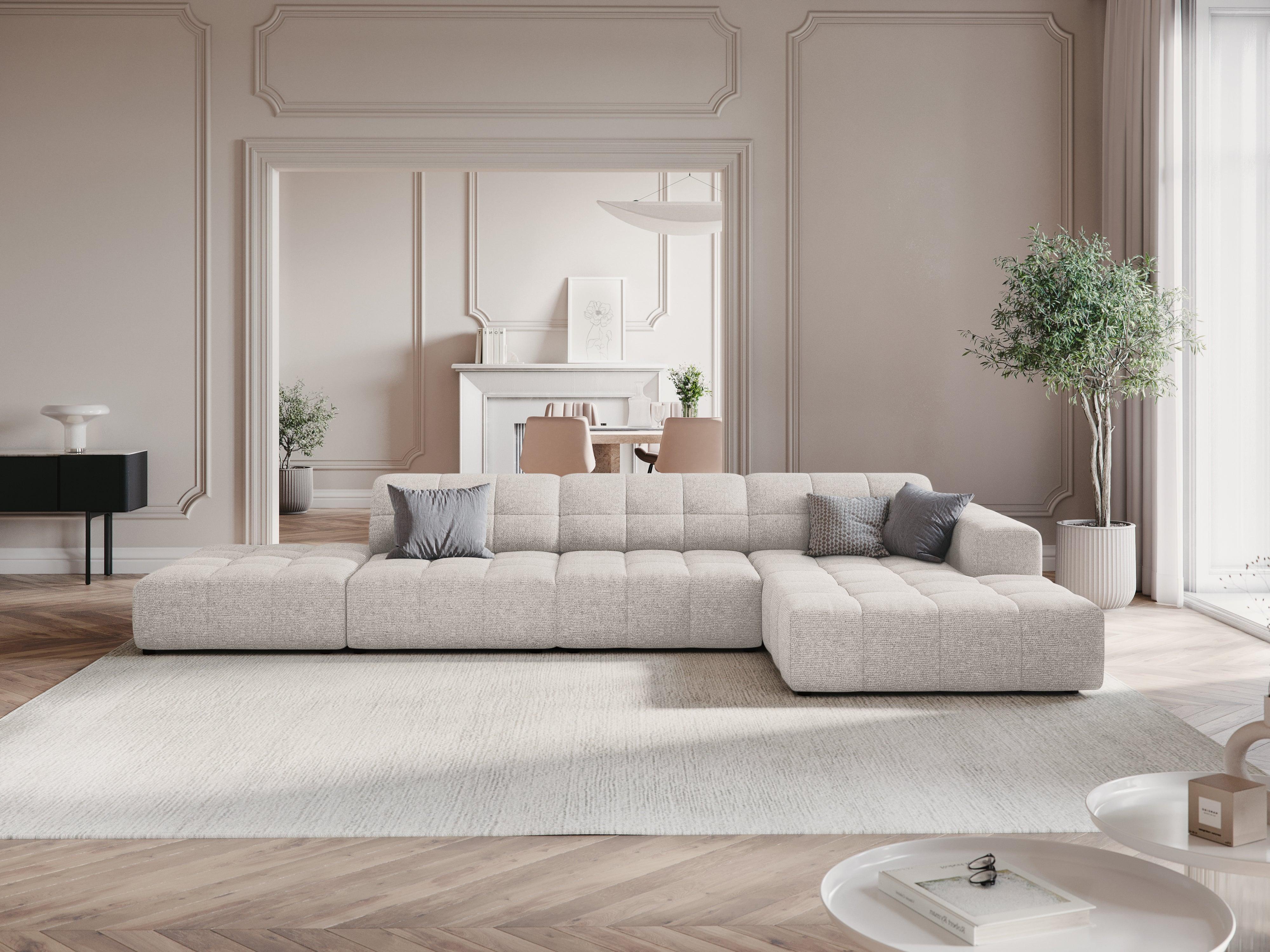 Narożnik prawostronny 5-osobowy CHICAGO jasnoszary szenil Cosmopolitan Design    Eye on Design