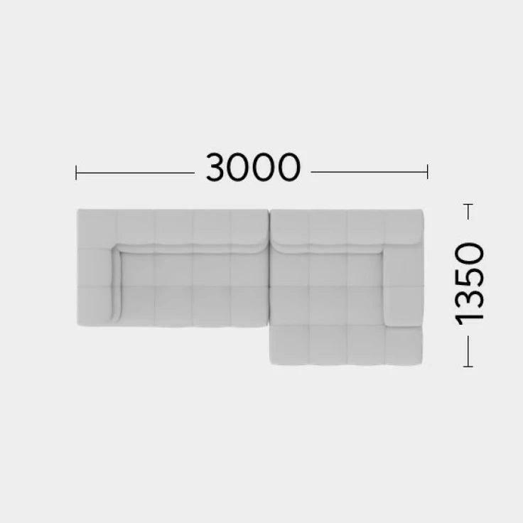 Narożnik prawostronny CHLOE Rosanero 300x135 cm Grupa 0  Eye on Design