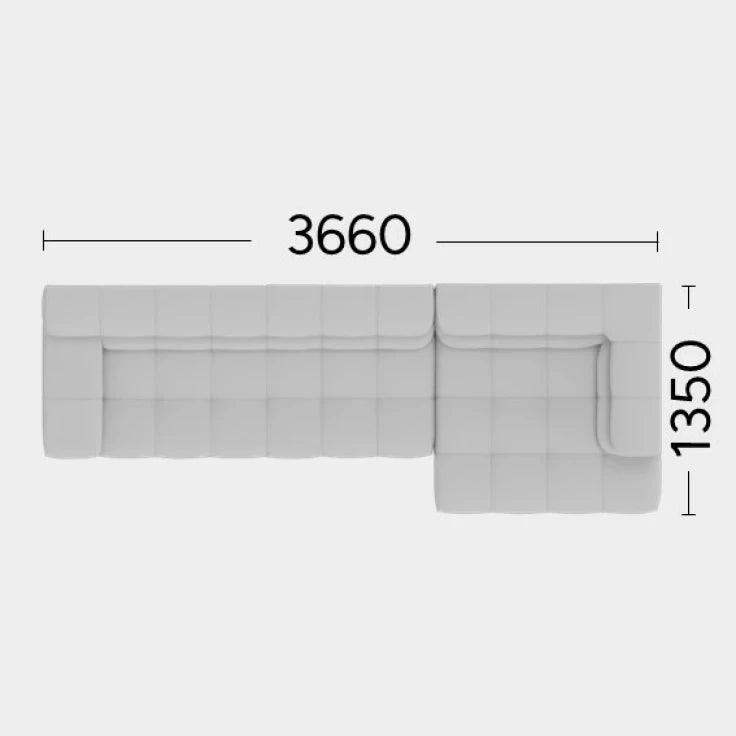 Narożnik prawostronny CHLOE Rosanero 366x135 cm Grupa 0  Eye on Design