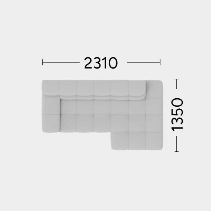 Narożnik prawostronny CHLOE Rosanero 231x135 cm Grupa 0  Eye on Design