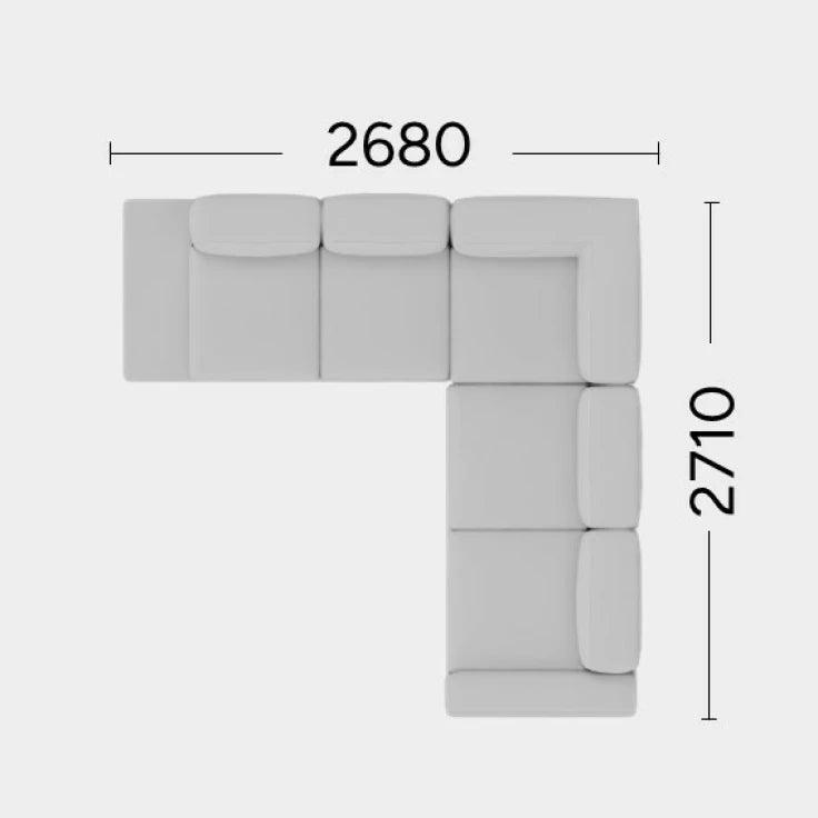 Narożnik prawostronny ENJOY Rosanero 268x271 cm Grupa 0 Nie Eye on Design