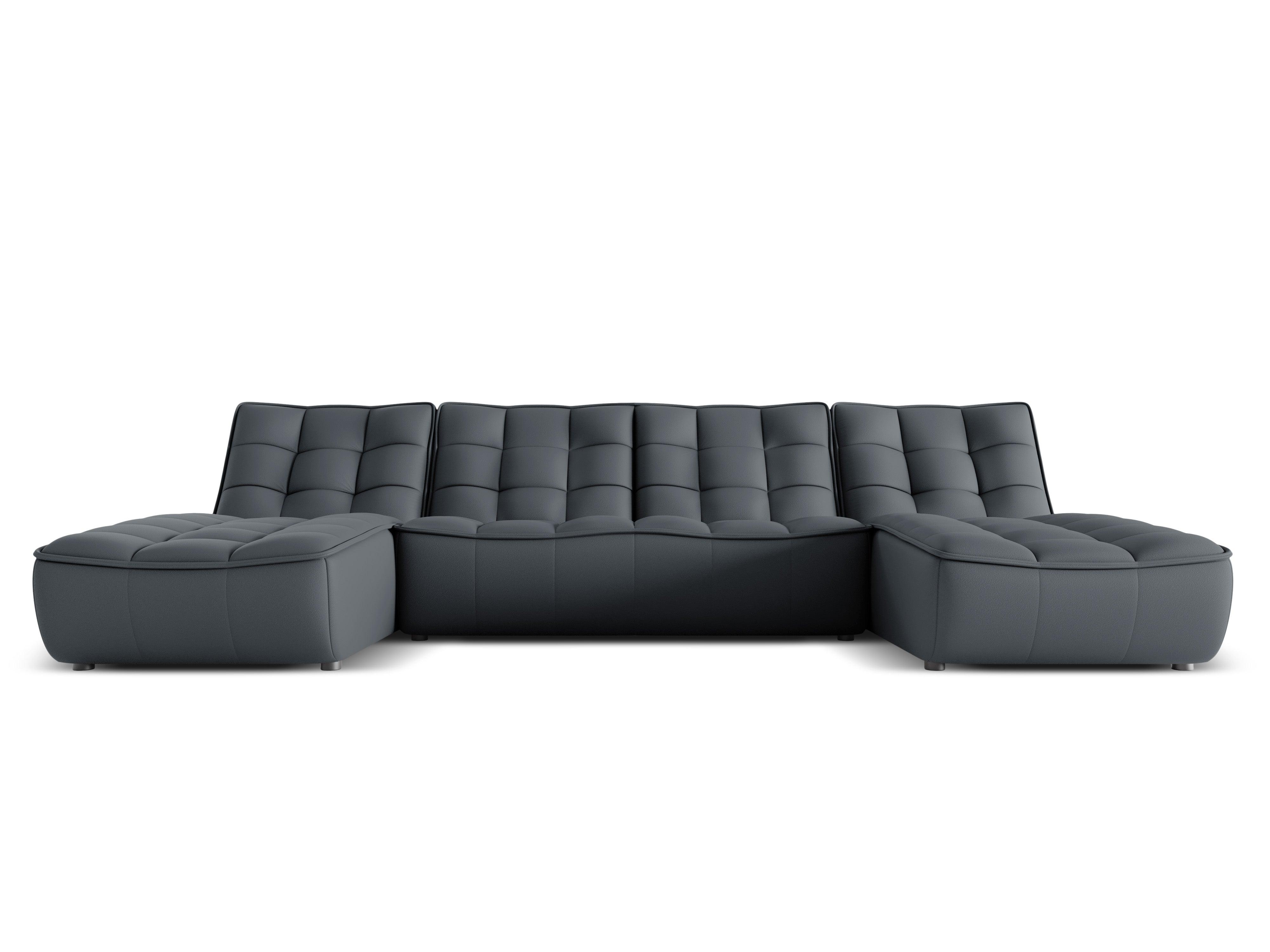 Narożnik skórzany w kształcie U MONI grafitowy Maison Heritage    Eye on Design