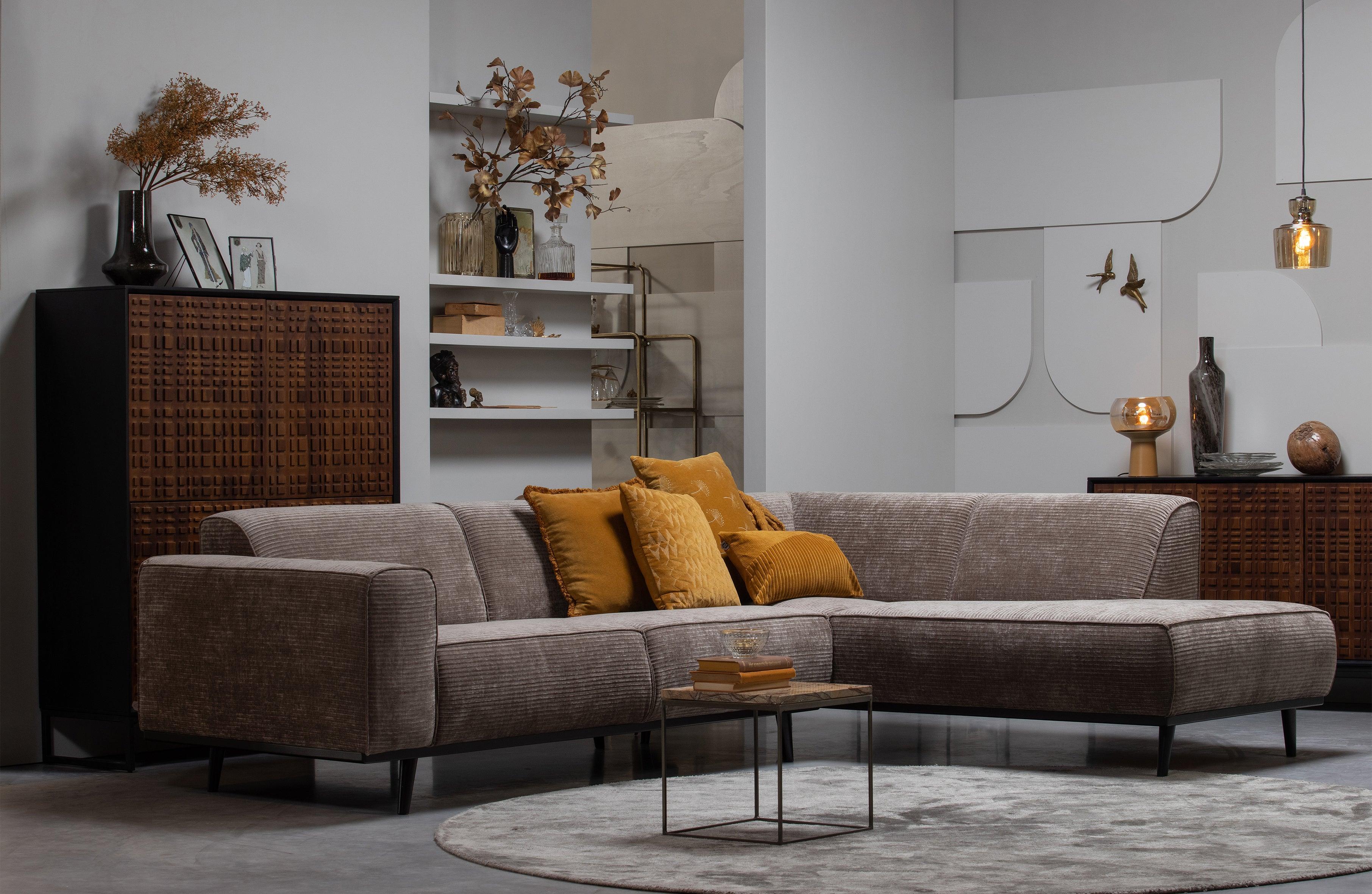 Right-facing Corner Sofa STATEMENT brown mélange