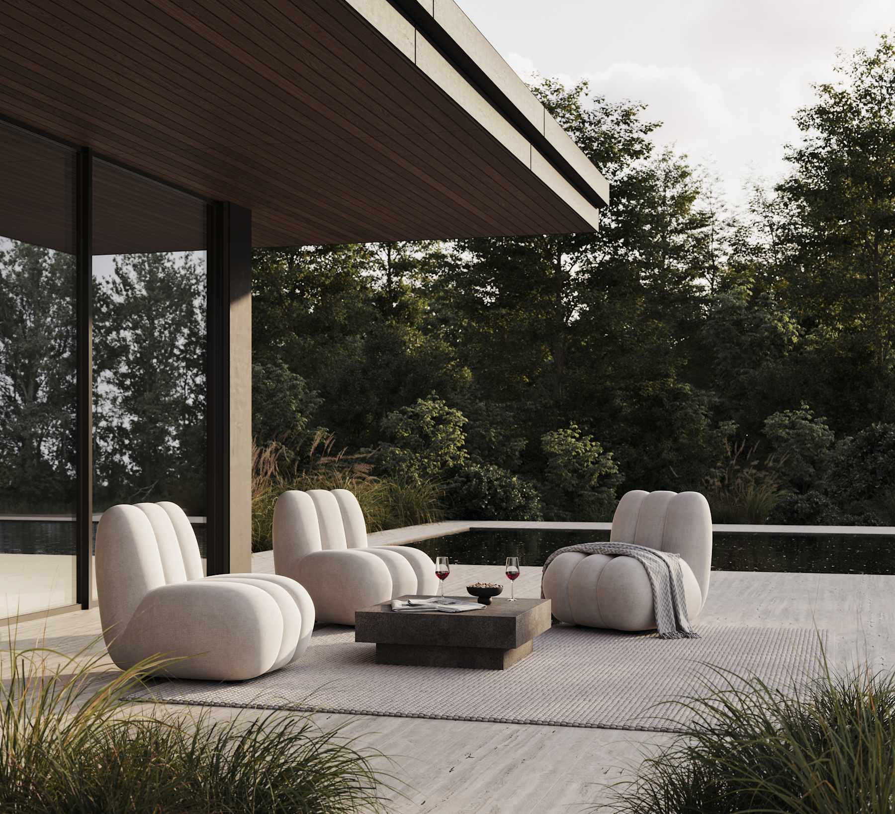 Křeslo TOE teplá šedá