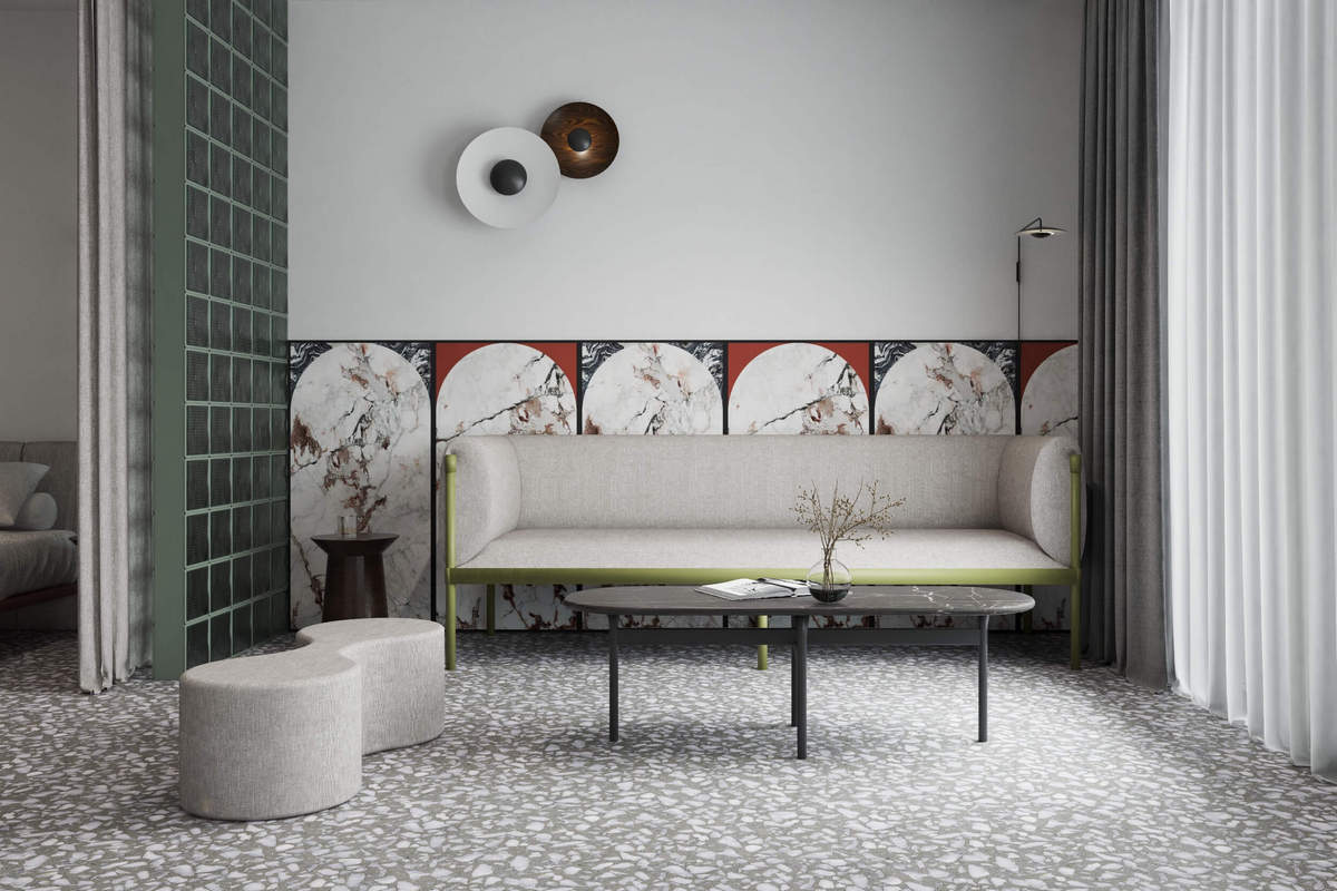 Nízké křeslo STILT čalouněné