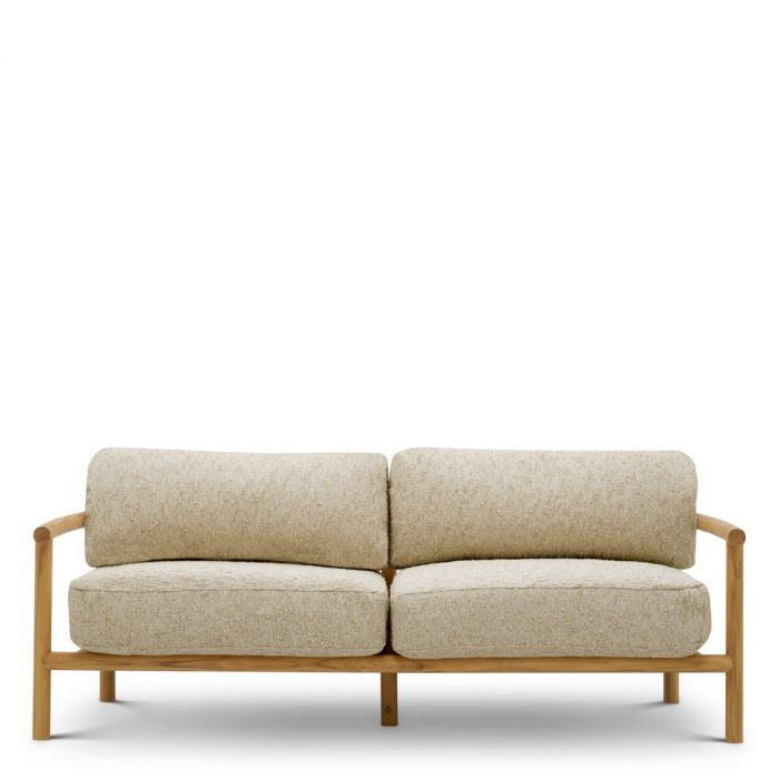OMBRA Cream Outdoor Sofa with Wooden Base