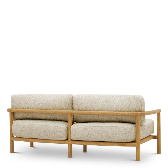 OMBRA Cream Outdoor Sofa with Wooden Base
